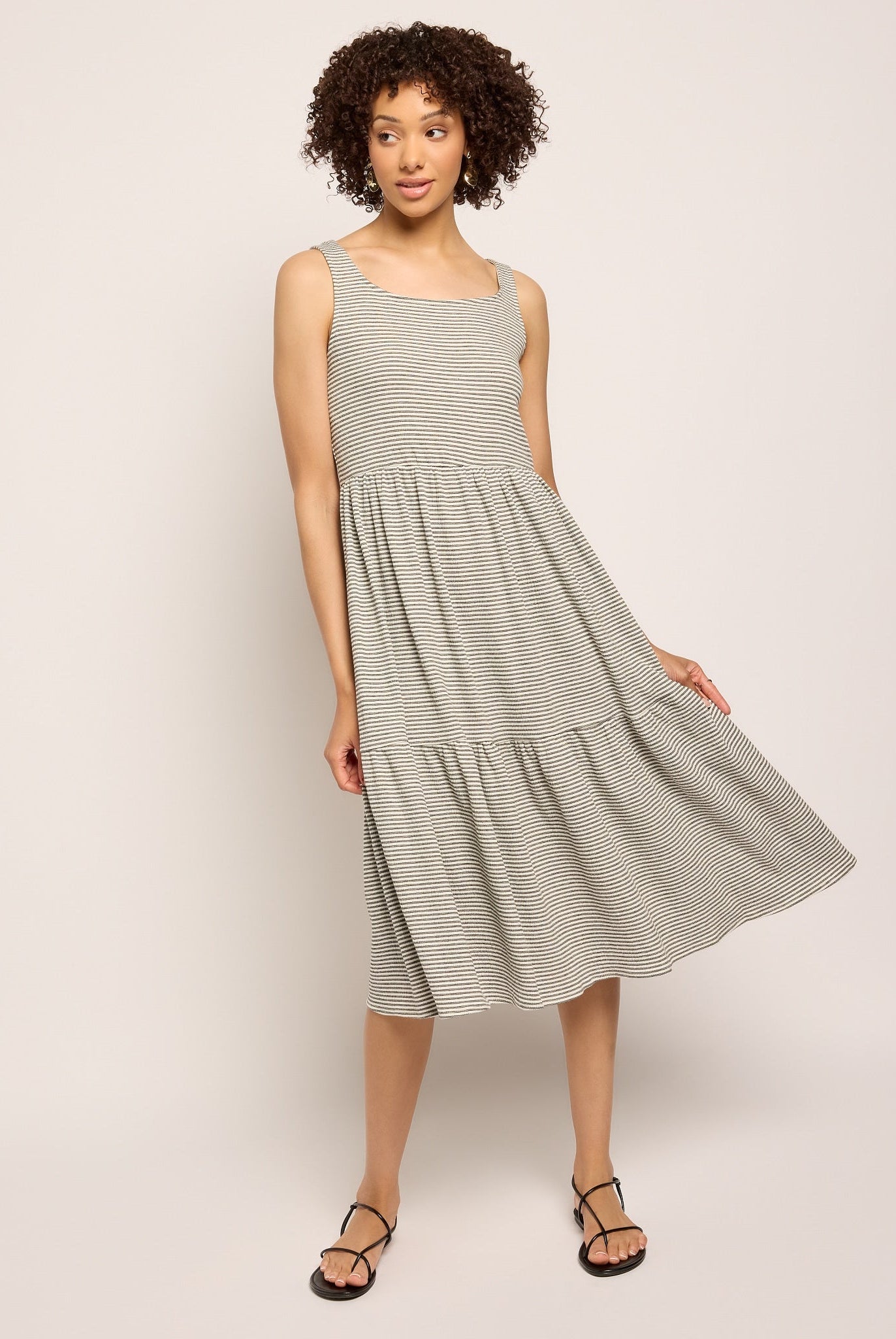 Ivory/Black $|& SEAS Surf Tiered Dress - UGC On Fig