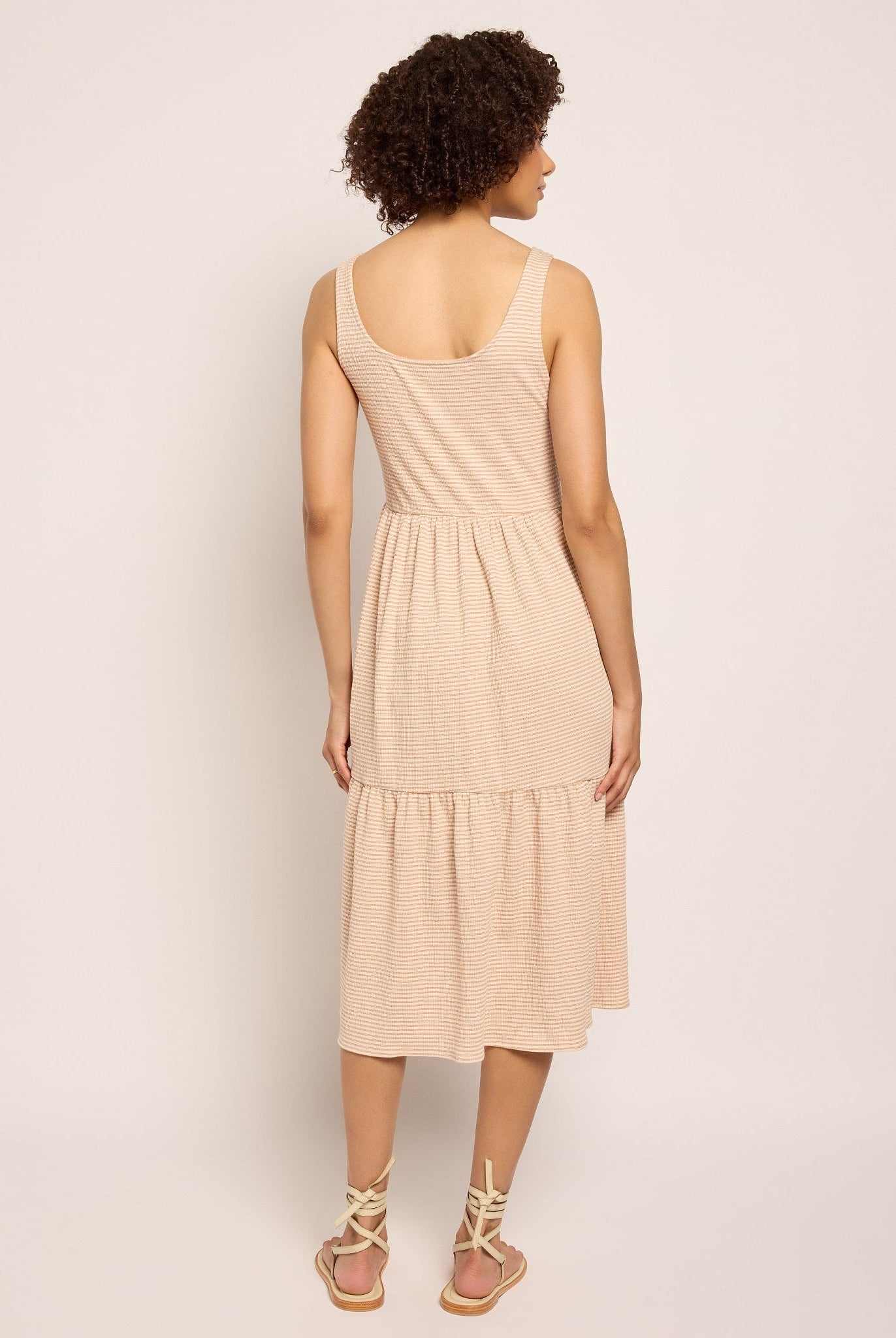 Cream/Taupe $|& SEAS Surf Tiered Dress - SOF Back