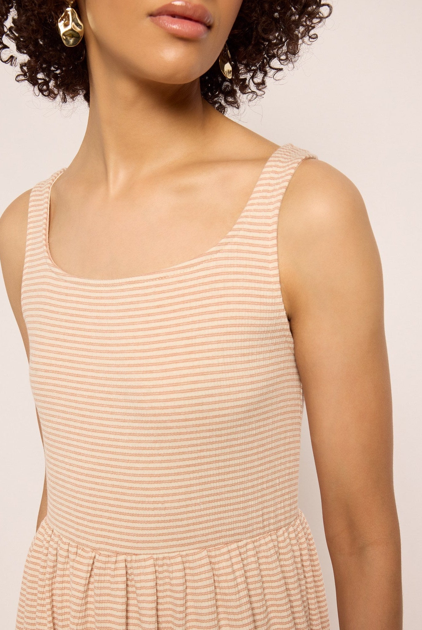 Cream/Taupe $|& SEAS Surf Tiered Dress - SOF Full Front