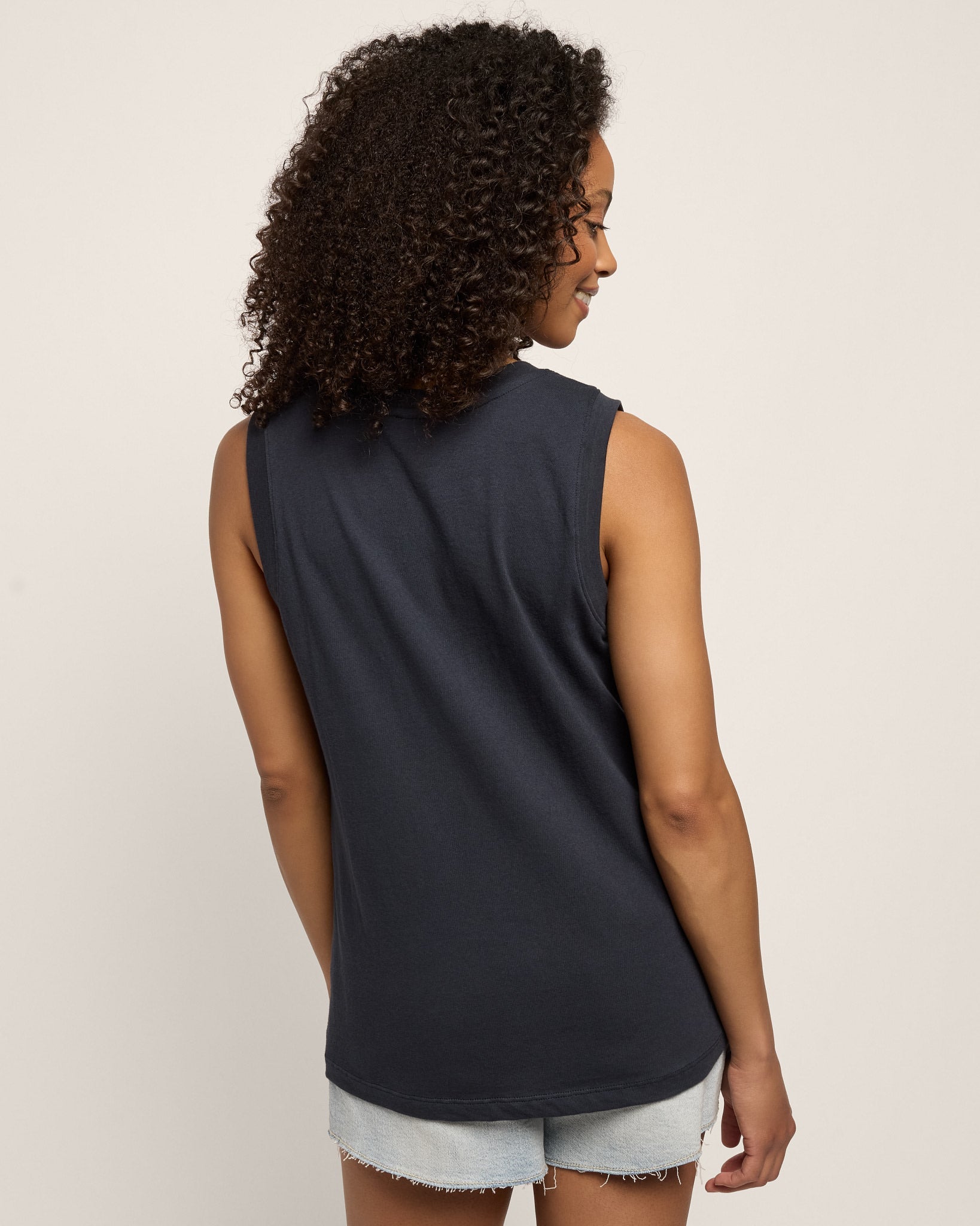 Mariner Midnight $|& SEAS Daisy Muscle Tank "NAUTICAL FLAG" - SOF Back