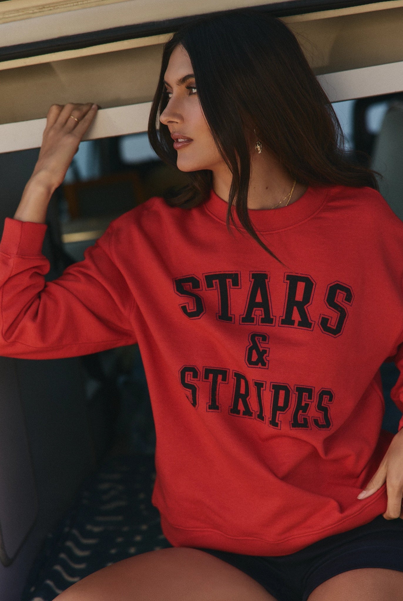 Cherry Pie $|& SEAS Blossom Sweatshirt "STARS & STRIPES" - SOF Side