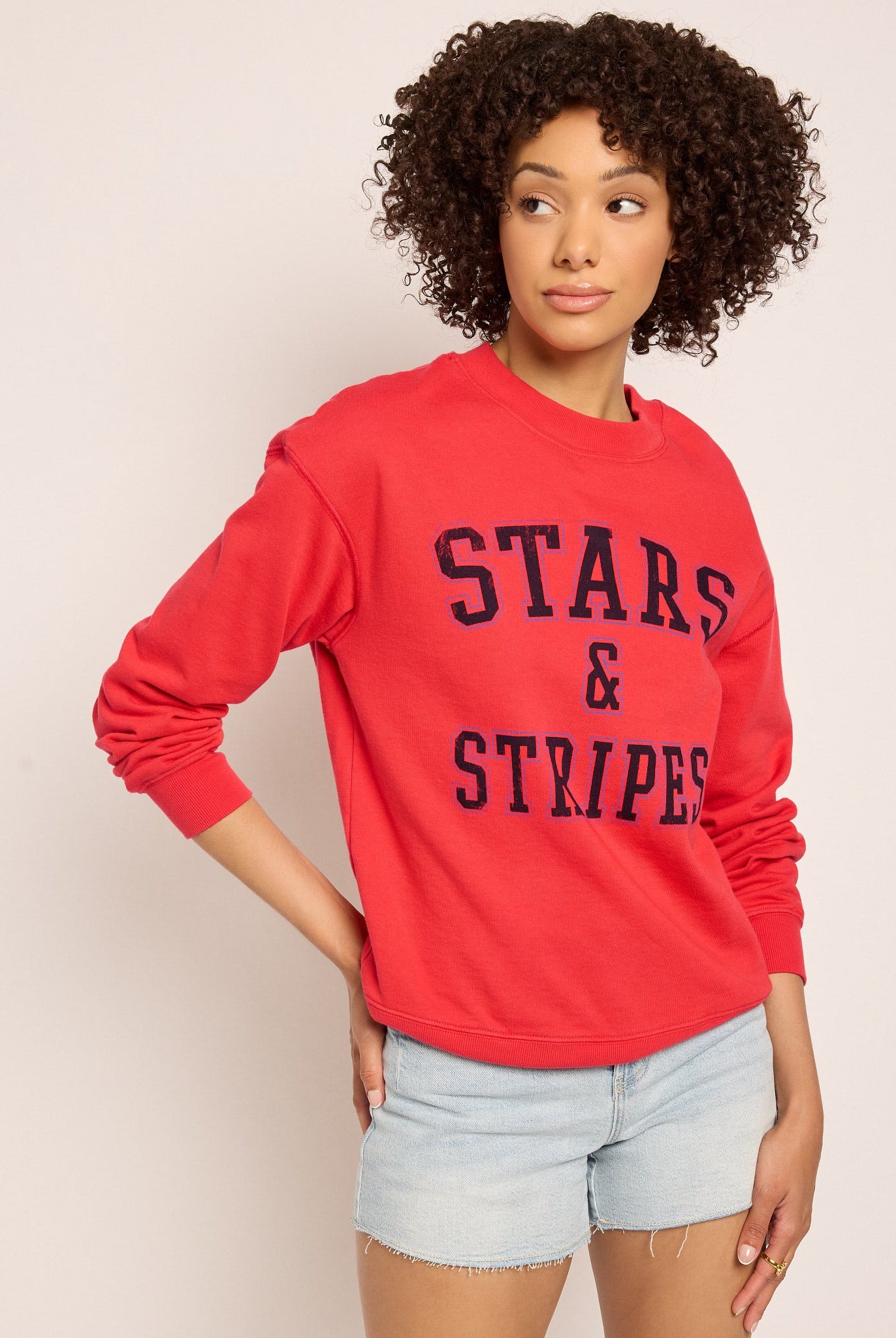 Cherry Pie $|& SEAS Blossom Sweatshirt "STARS & STRIPES" - SOF Front