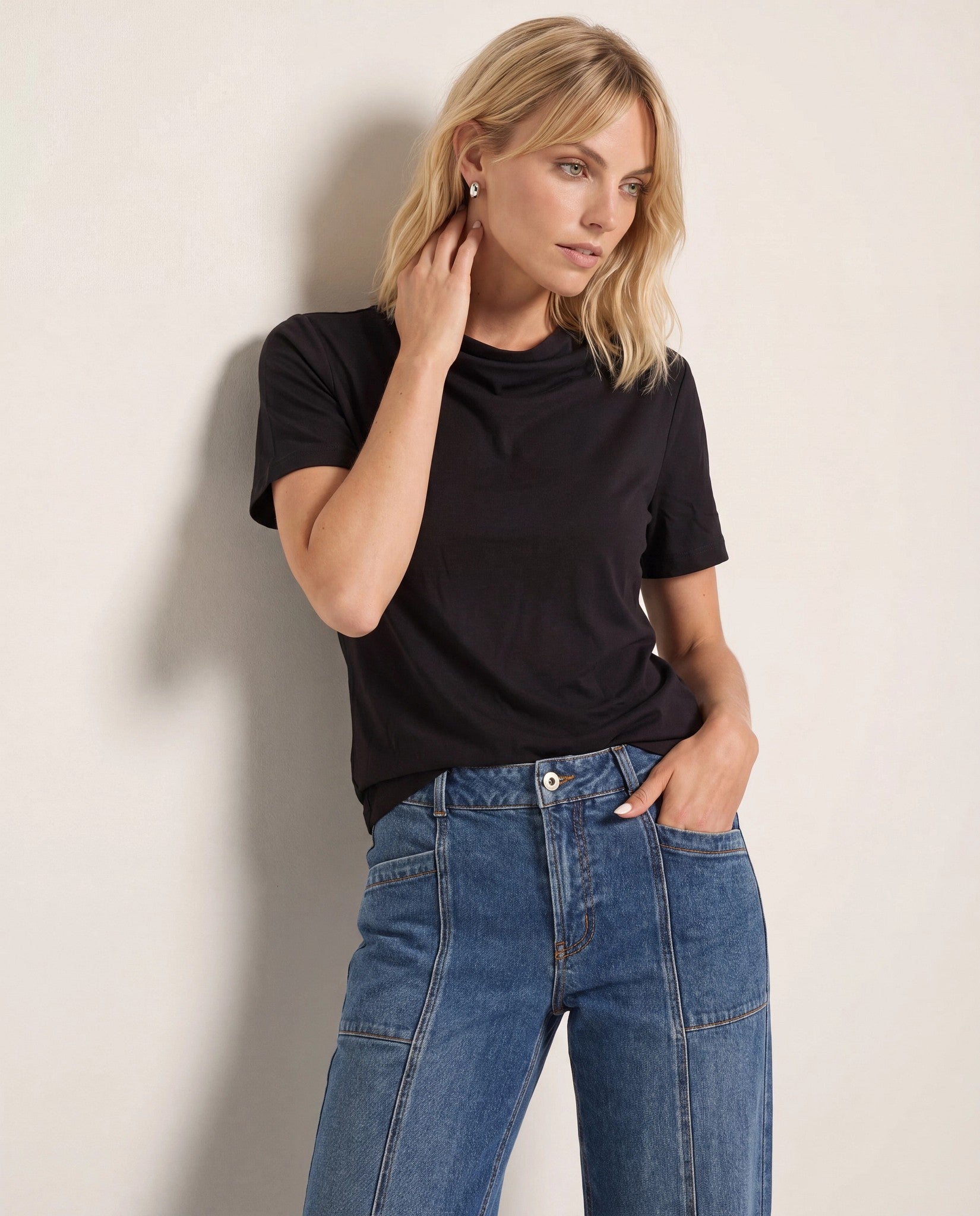 Black $|& SEAS Lowen Top - SOF Front