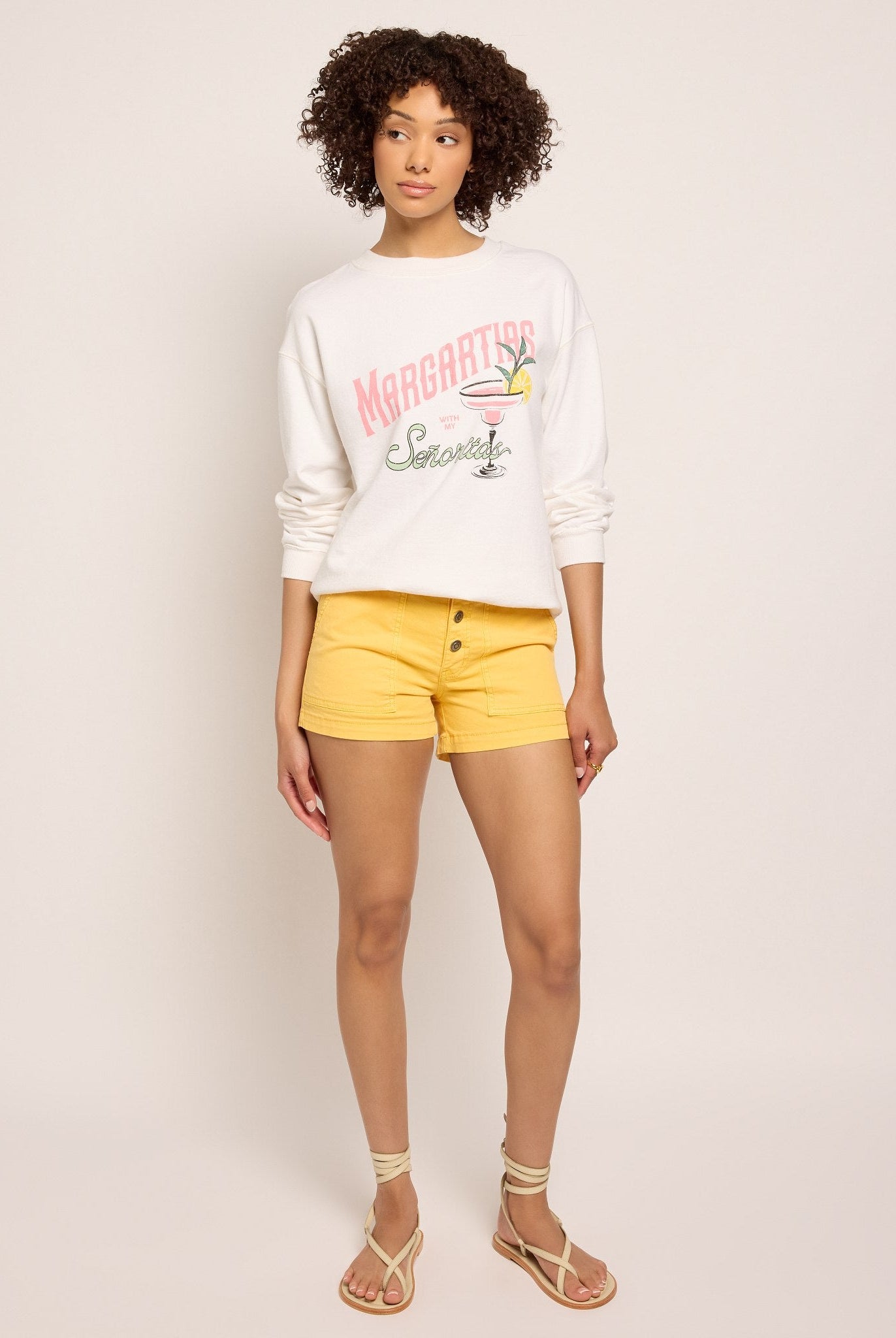 White $|& SEAS Blossom Sweatshirt "MARGARITAS" - UGC On Fig