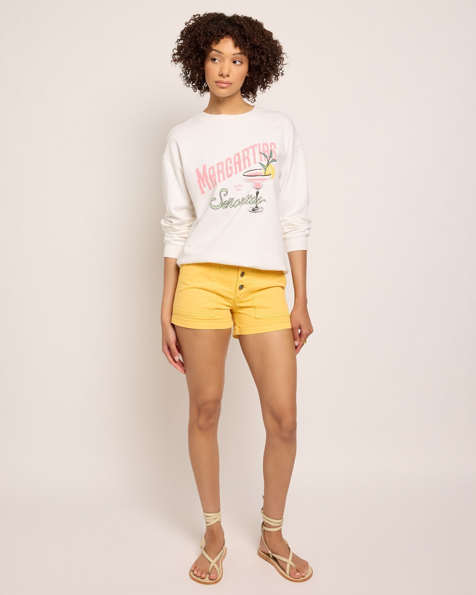 White $|& SEAS Blossom Sweatshirt "MARGARITAS" - UGC On Fig