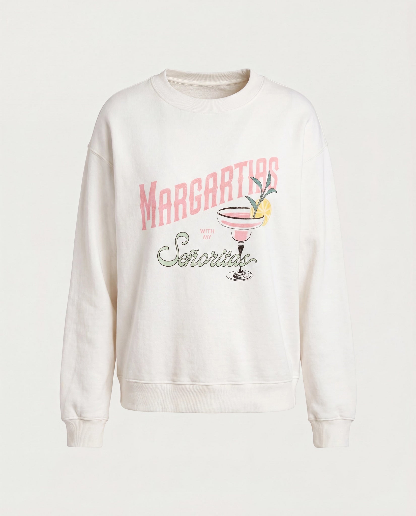 White $|& SEAS Blossom Sweatshirt "MARGARITAS" - Hanger Detail