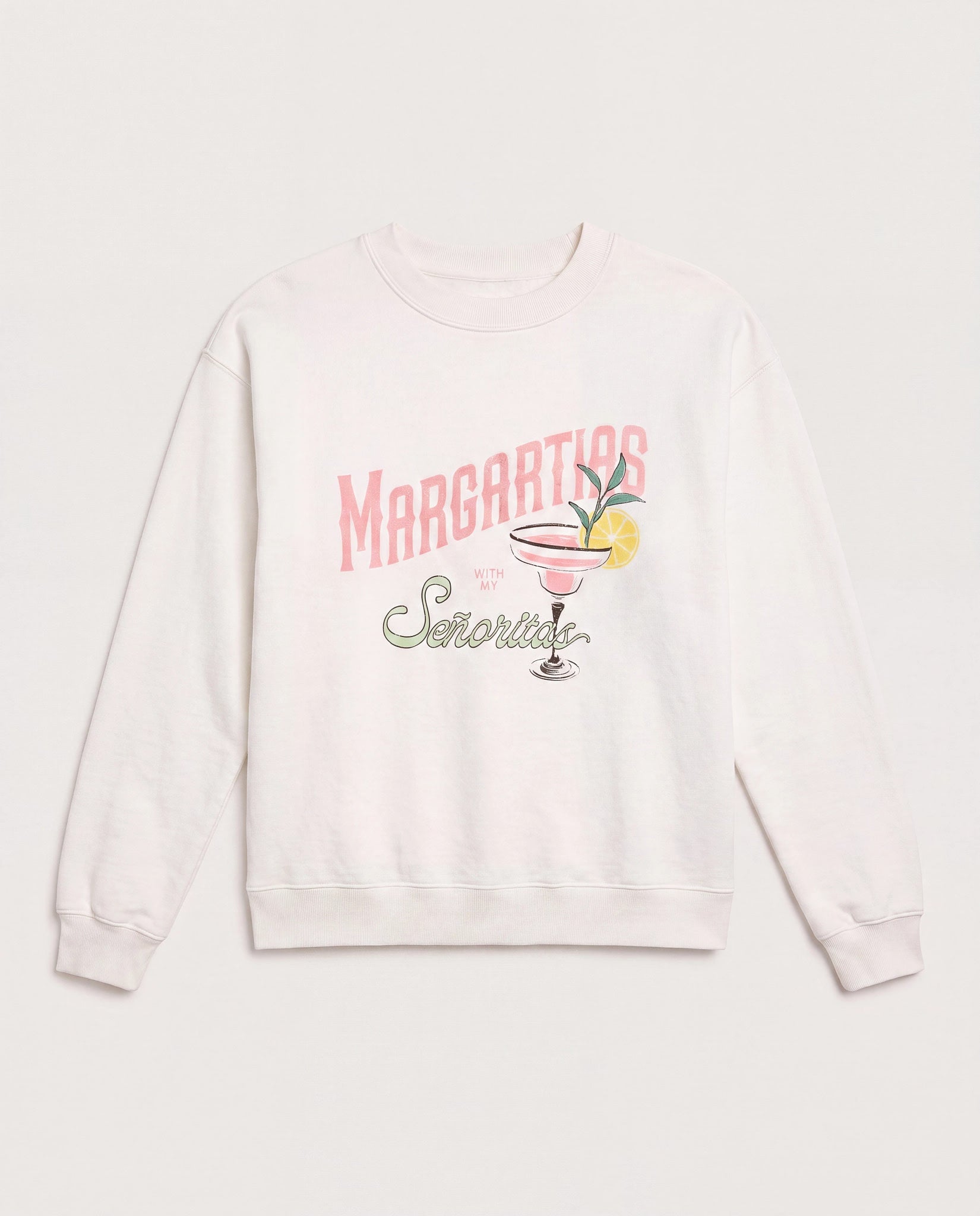 White $|& SEAS Blossom Sweatshirt "MARGARITAS" - Hanger Detail