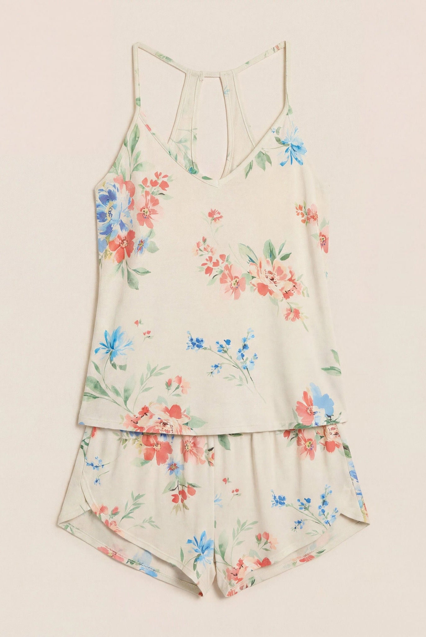 Cream Floral $|& SEAS Flirty Printed Sleep Set - Hanger Detail