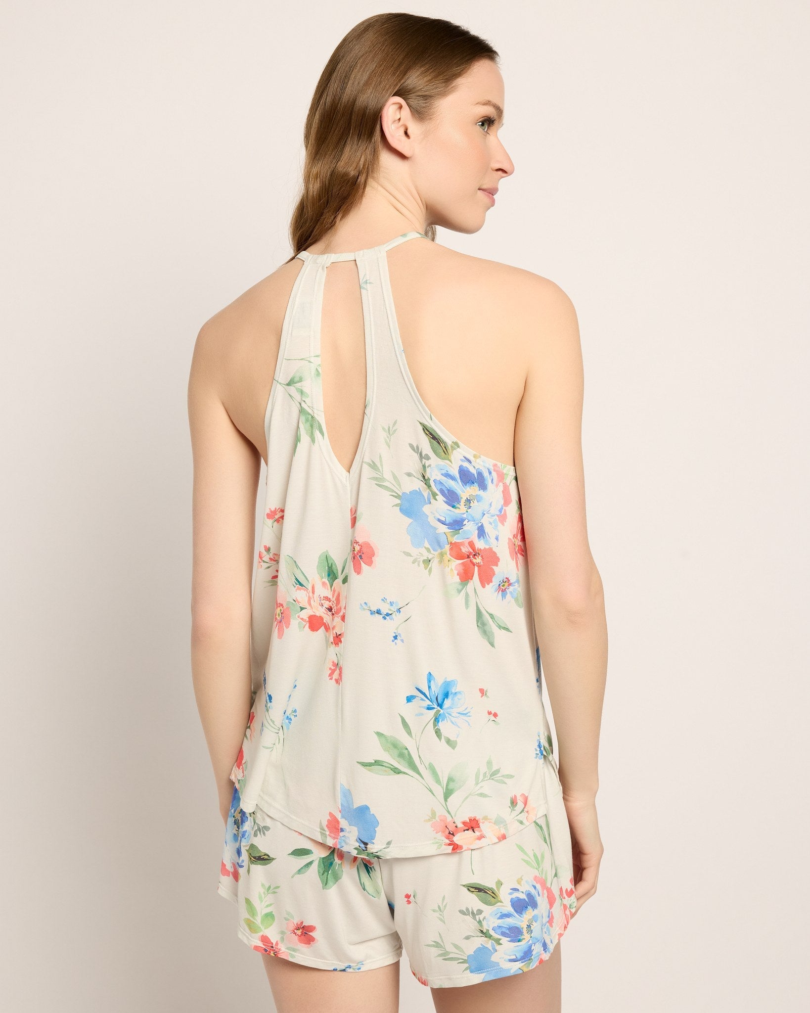 Cream Floral $|& SEAS Flirty Printed Sleep Set - SOF Back