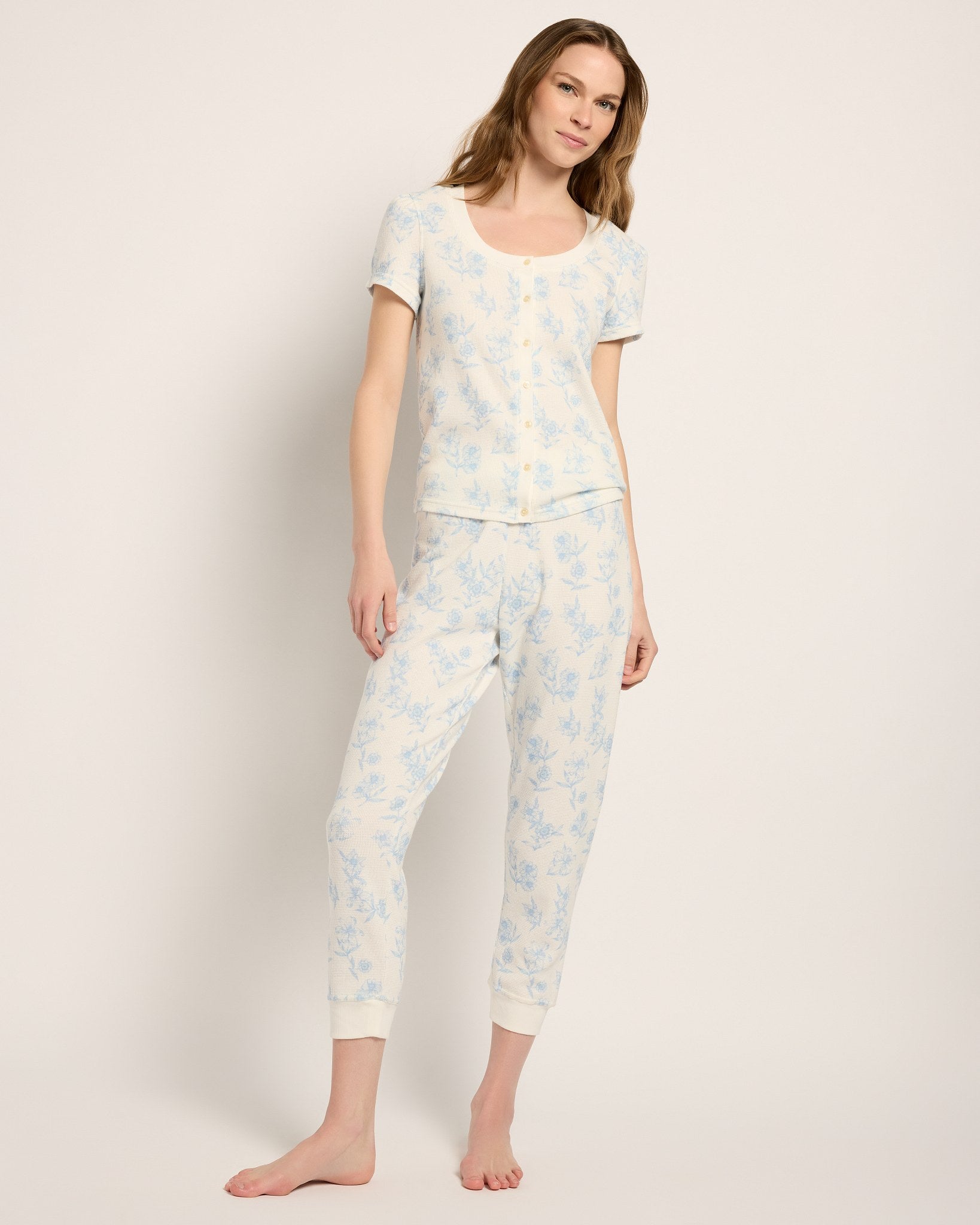 Pool Blue $|& SEAS Snuggle Up Button Front Top - UGC On Fig