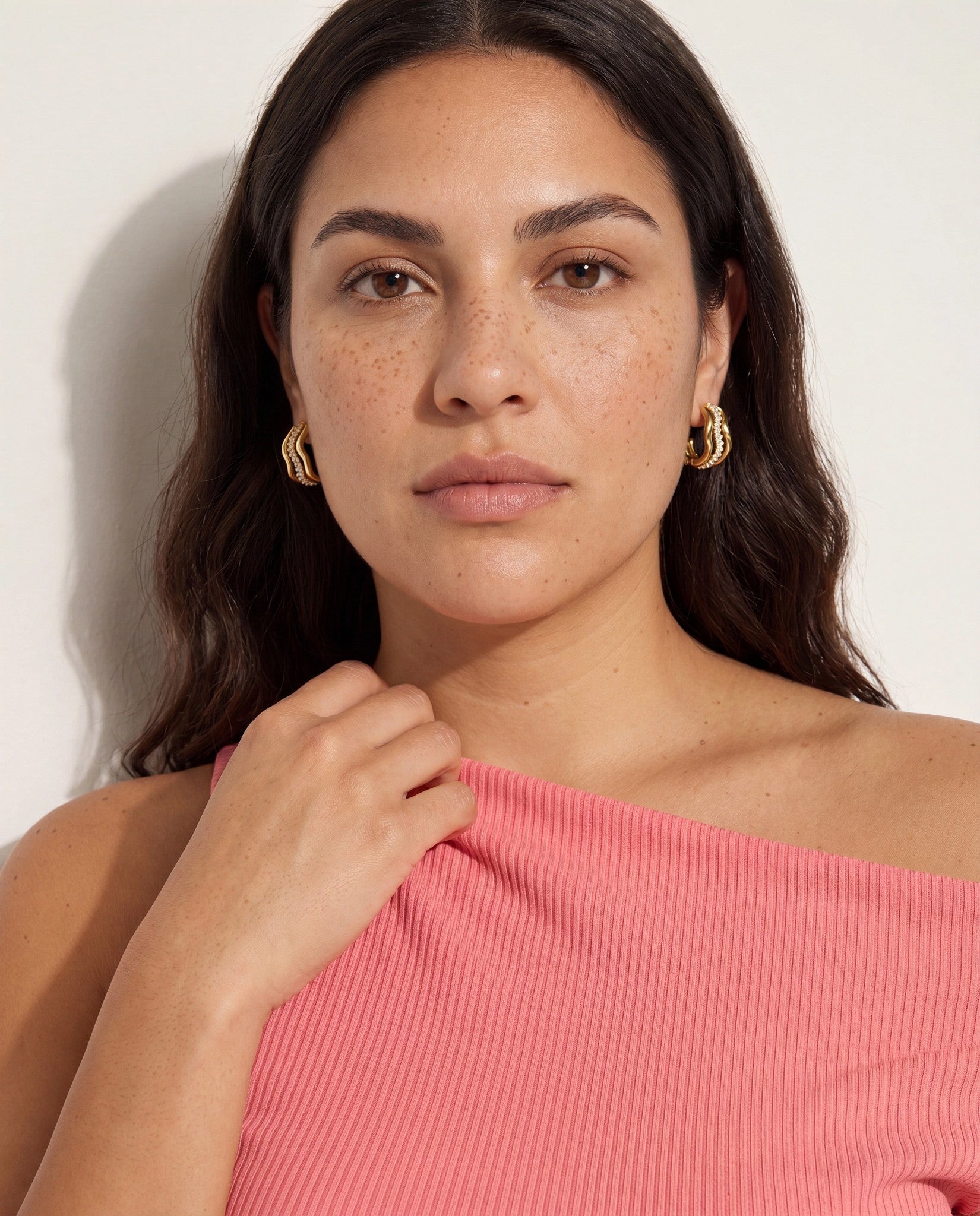 Peachy $|& SEAS Eden Pleated One Shoulder Top - SOF Full Front