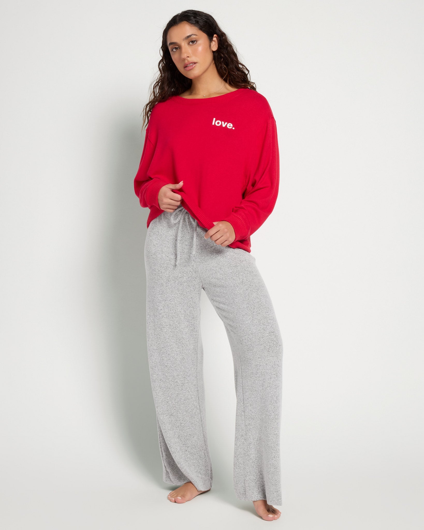 Chili Pepper $|& SEAS Shoreline Hacci "Love" Graphic Pullover - UGC On Fig