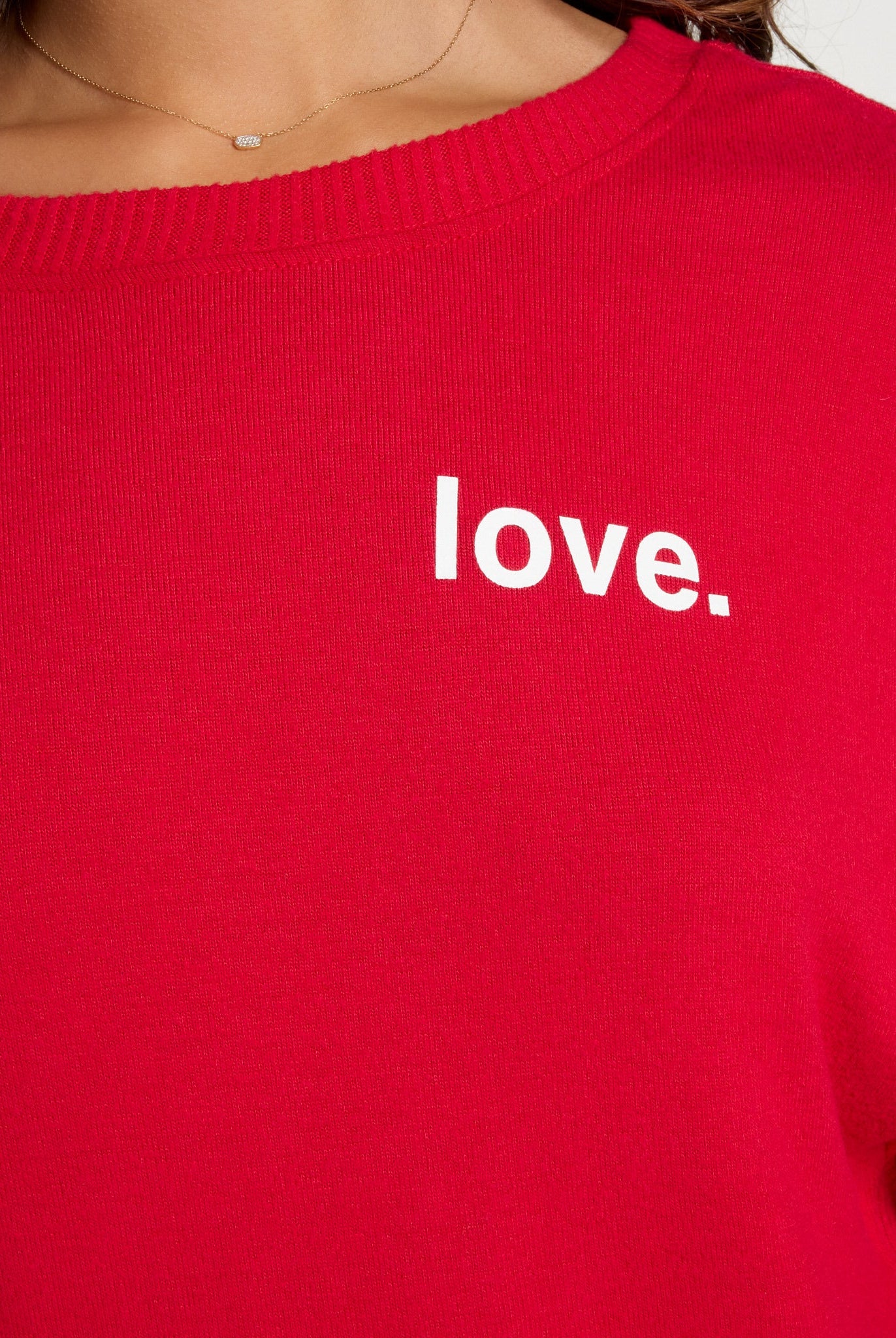 Chili Pepper $|& SEAS Shoreline Hacci "Love" Graphic Pullover - SOF Full Front