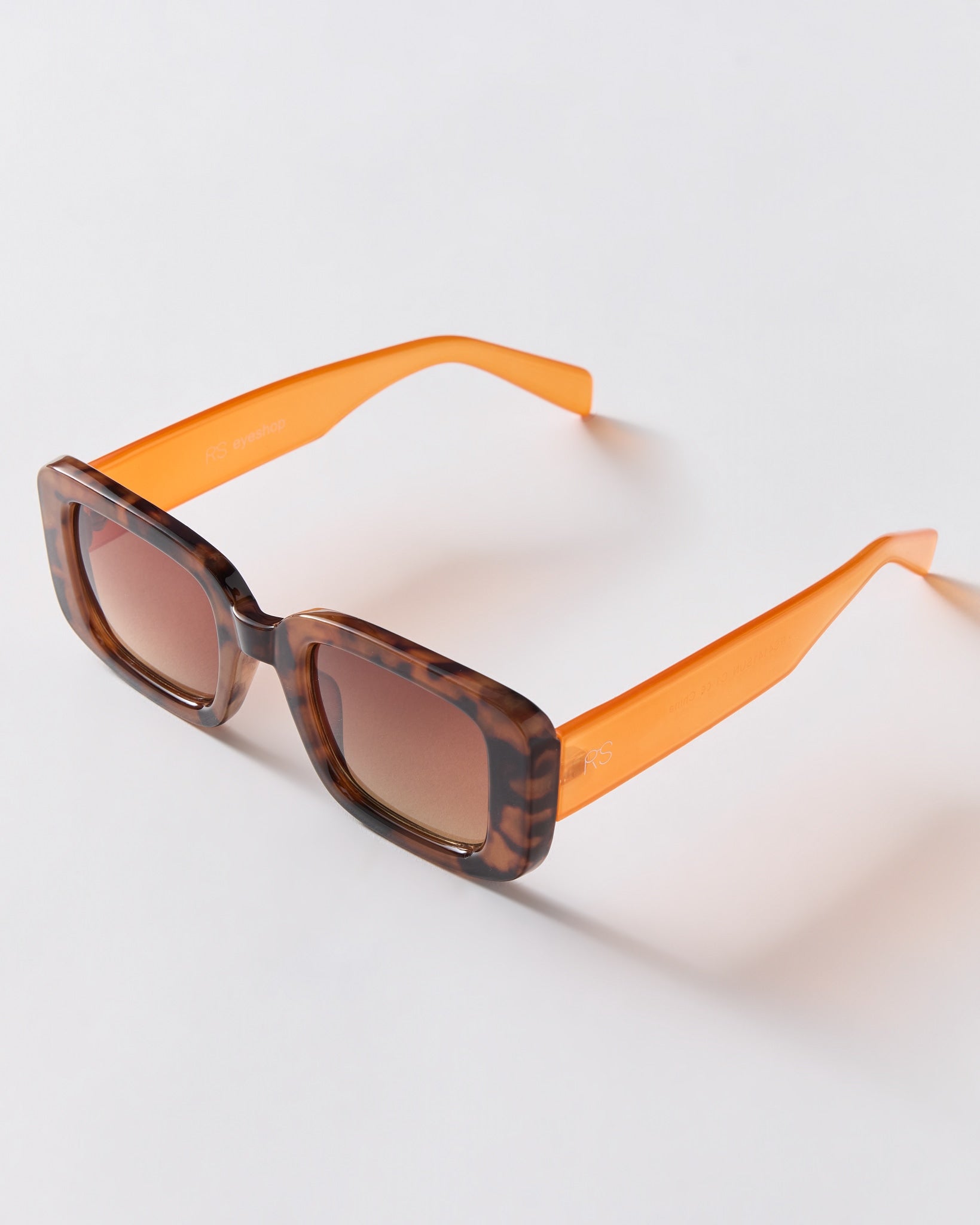 Tortoise/Orange $|& RS eyeshop Rounded Rectangular Sunglasses - Hanger Detail