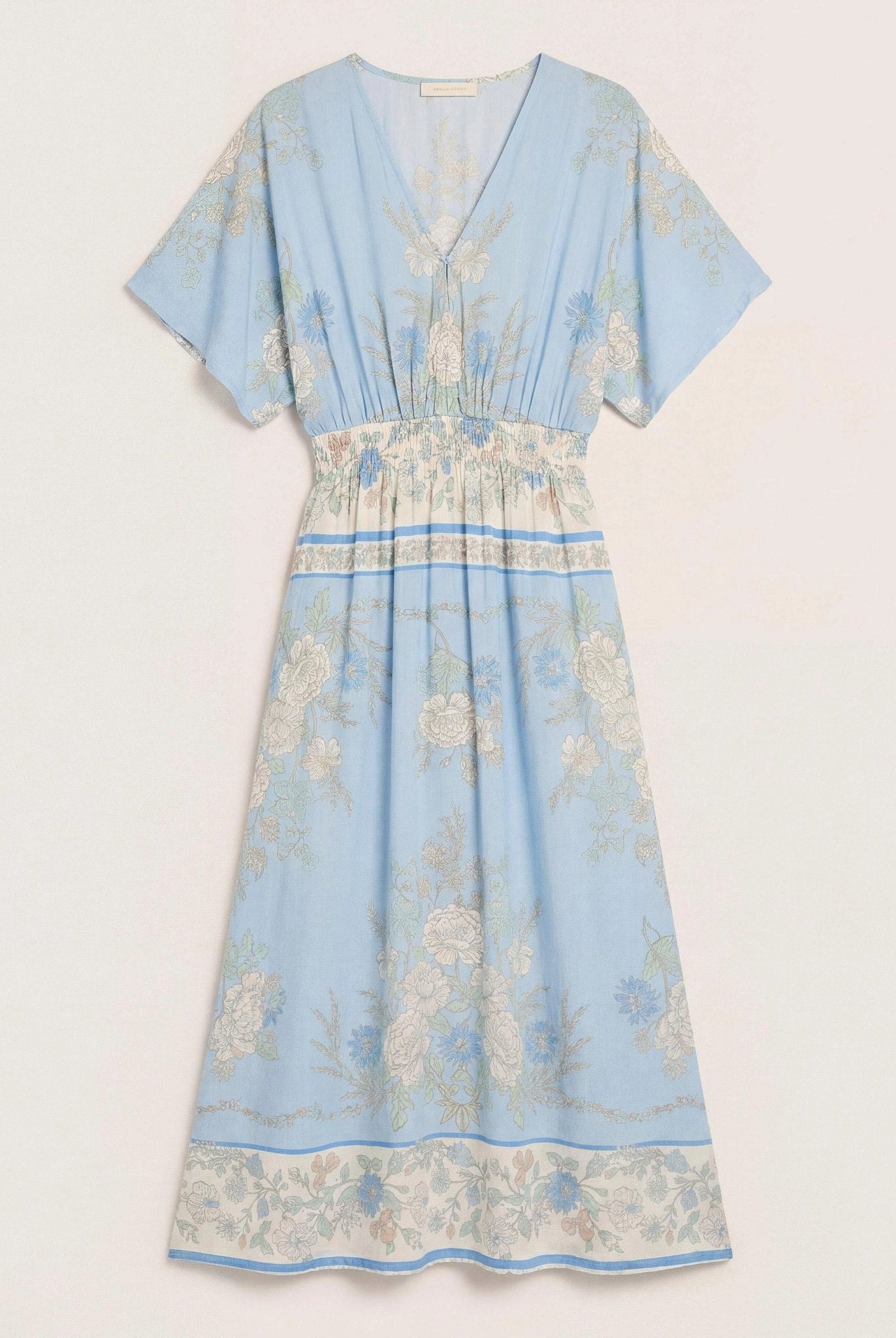 French Blue $|& SEAS Topanga Printed Midi Dress - Hanger Detail