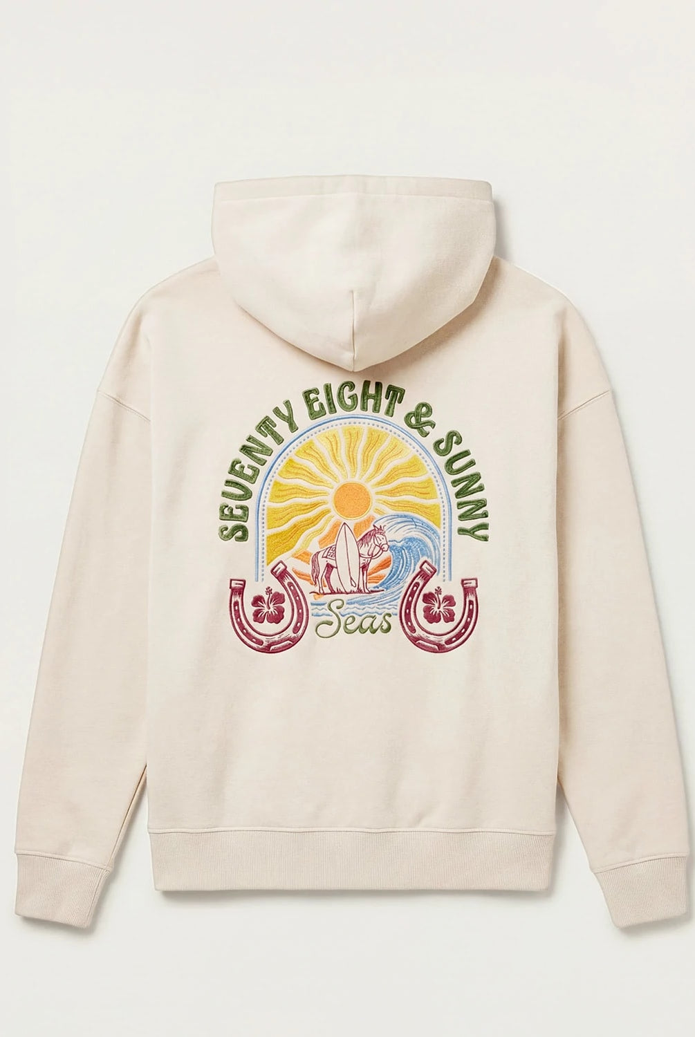 Cream $|& SEAS Ryder "Sun Chaser" Graphic Hoodie - Hanger Side