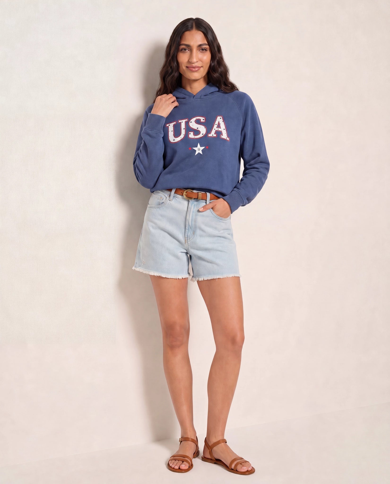 Ink Navy $|& SEAS Graphic Hoodie "USA" - UGC On Fig