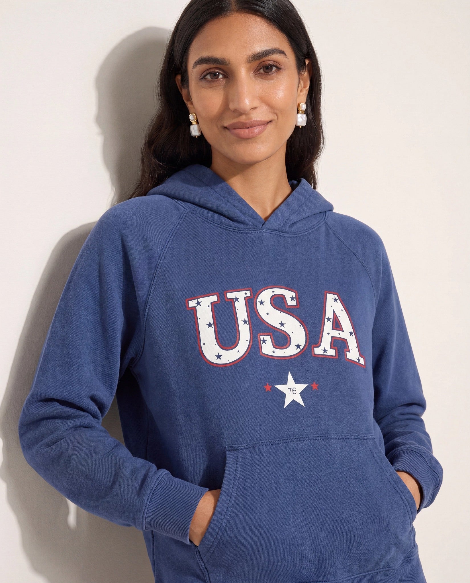 Ink Navy $|& SEAS Graphic Hoodie "USA" - SOF Full Front