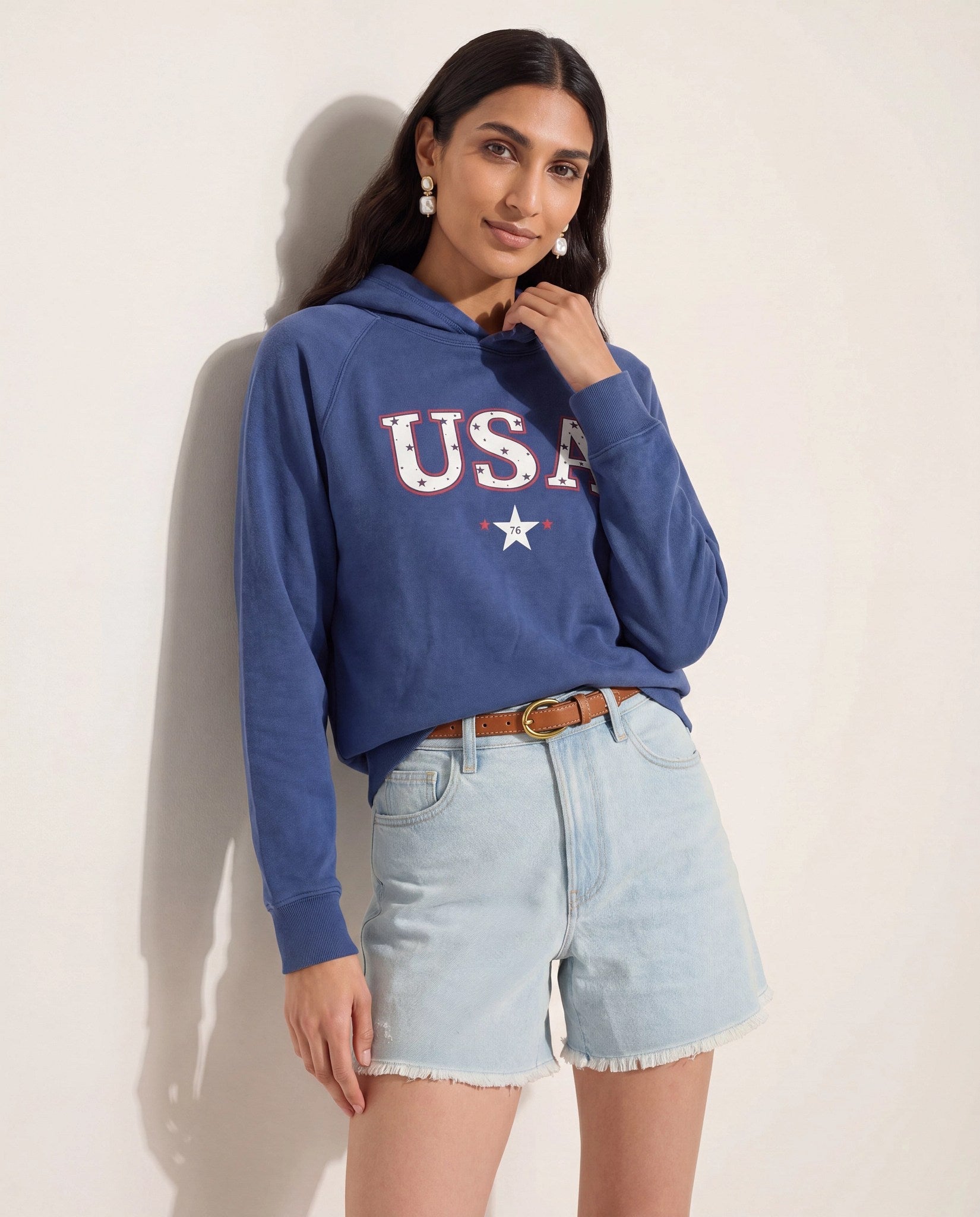 Ink Navy $|& SEAS Graphic Hoodie "USA" - SOF Front