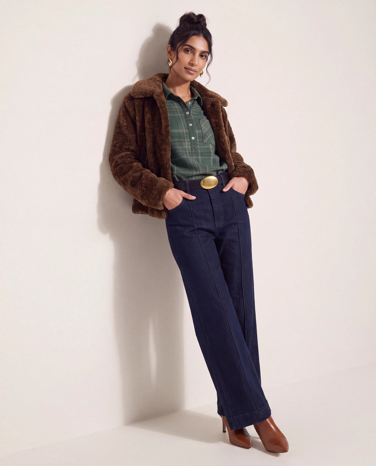 Minky Brown $|& Room 34 Faux Fur Coat - UGC On Fig
