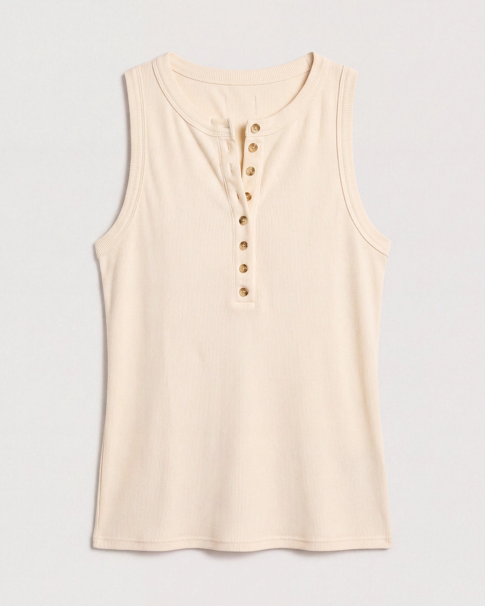 Cream $|& SEAS Laura Henley Ribbed Tank - Hanger Detail