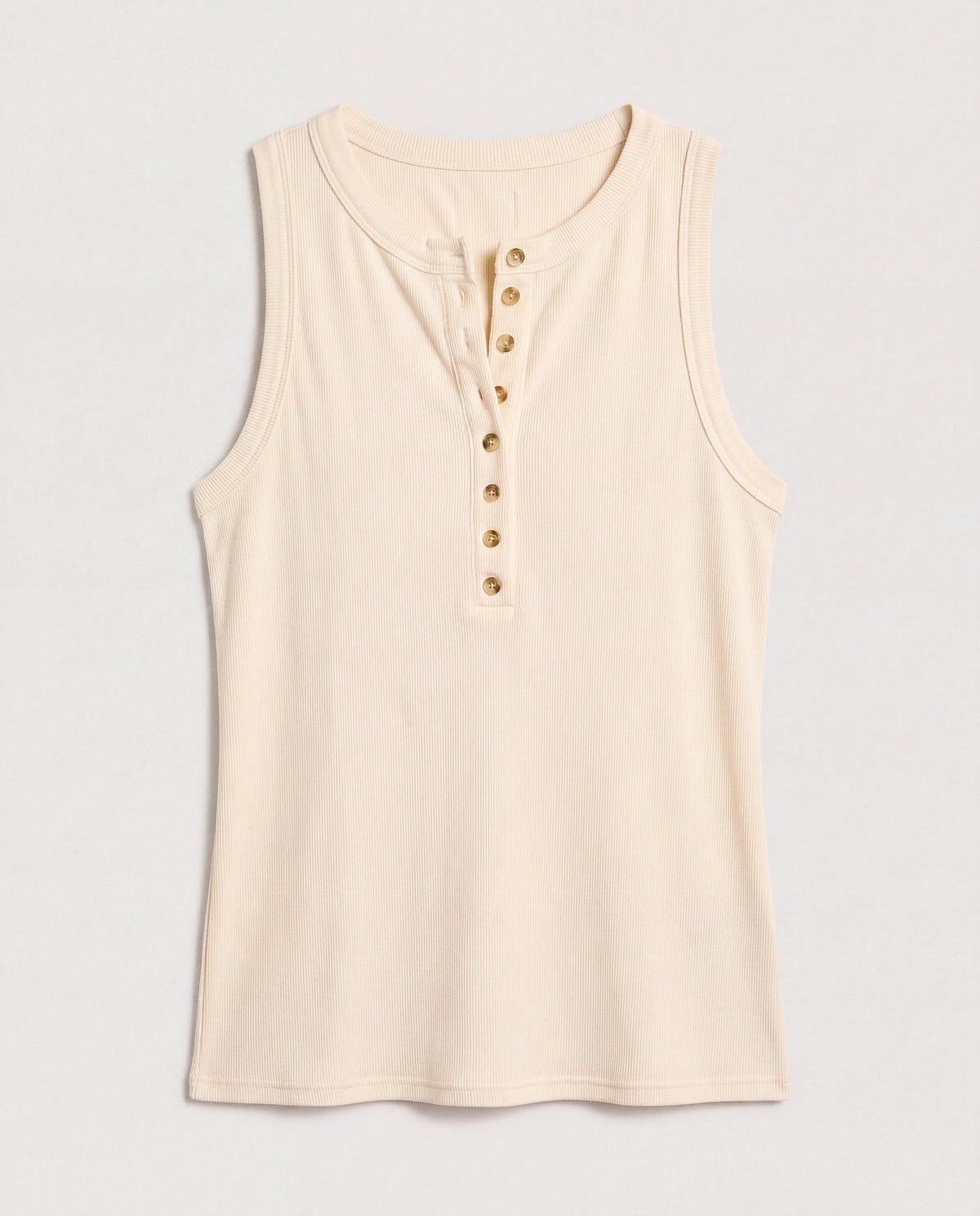 Cream $|& SEAS Laura Henley Ribbed Tank - Hanger Detail