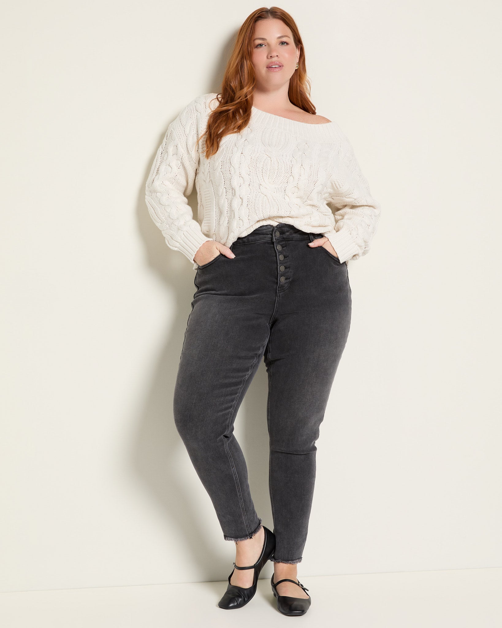 Dark Shore $|& SEAS Lucy Button Front Skinny Jean - UGC On Fig