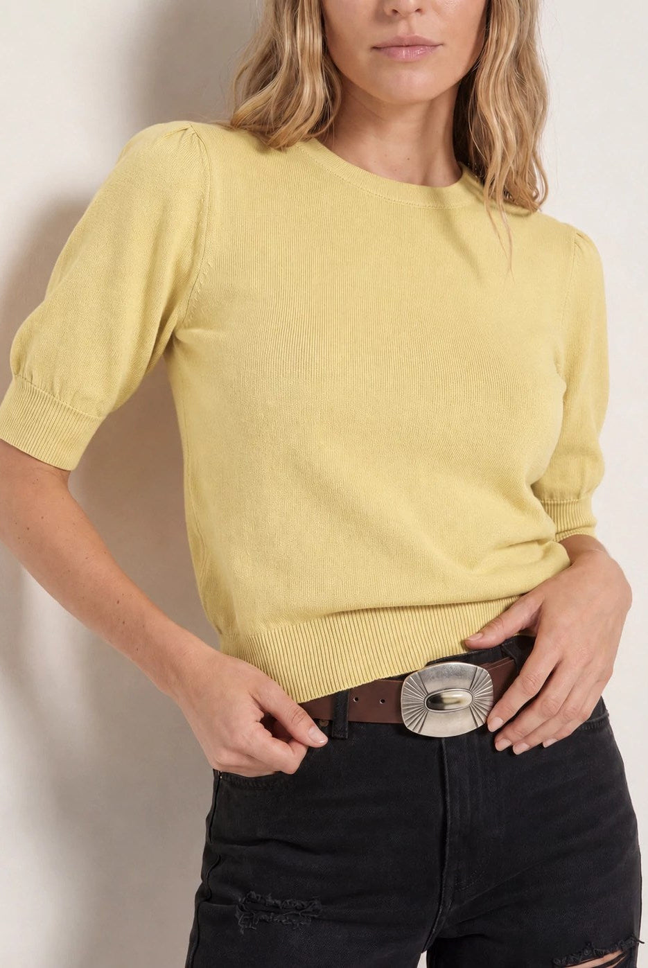 Saffron $|& SEAS Pacific Puff Short Sleeve Crew Neck