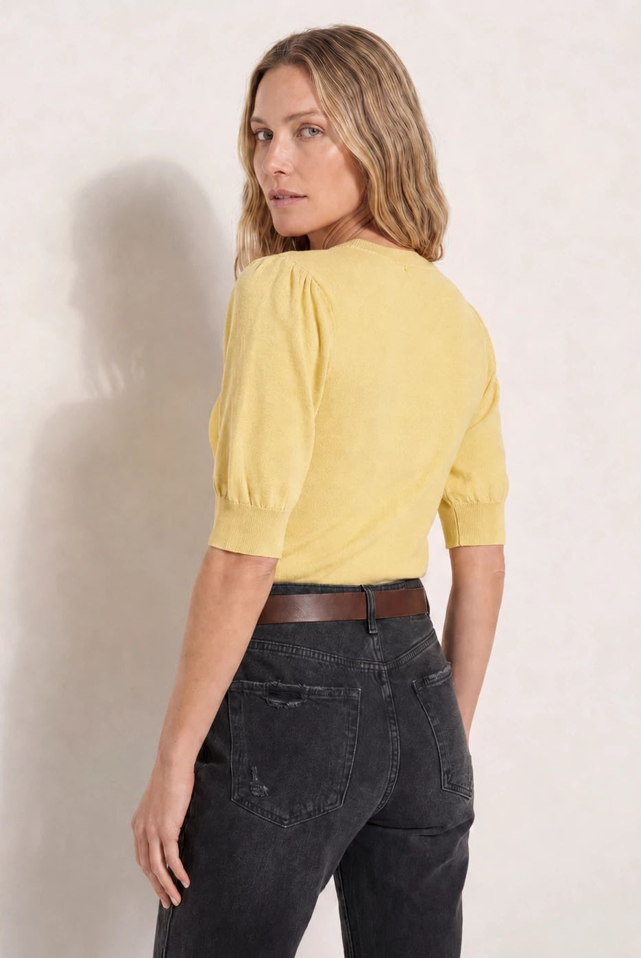 Saffron $|& SEAS Pacific Puff Short Sleeve Crew Neck