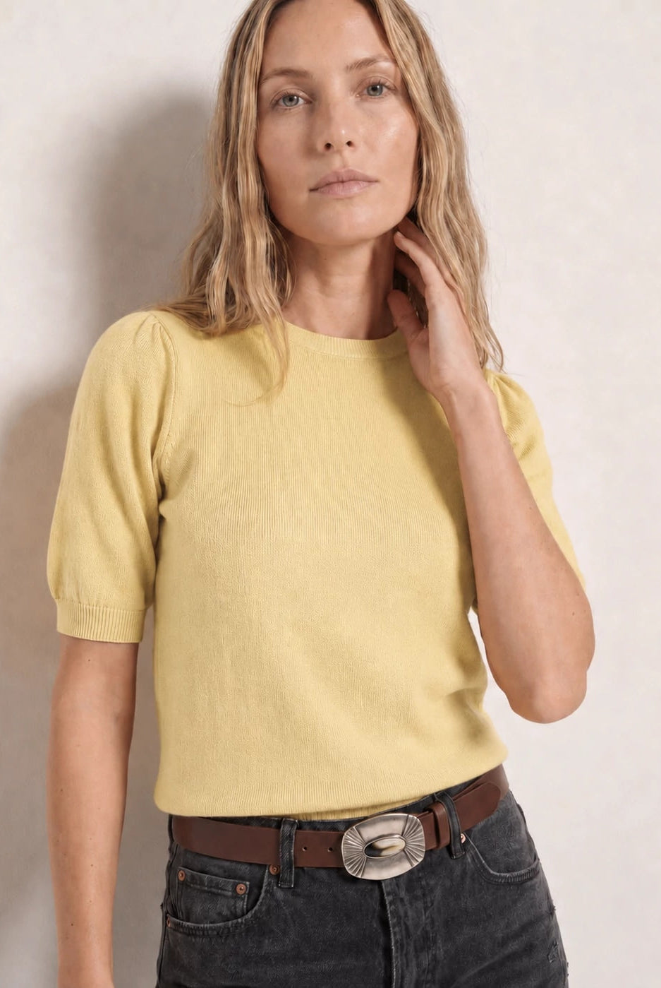 Saffron $|& SEAS Pacific Puff Short Sleeve Crew Neck