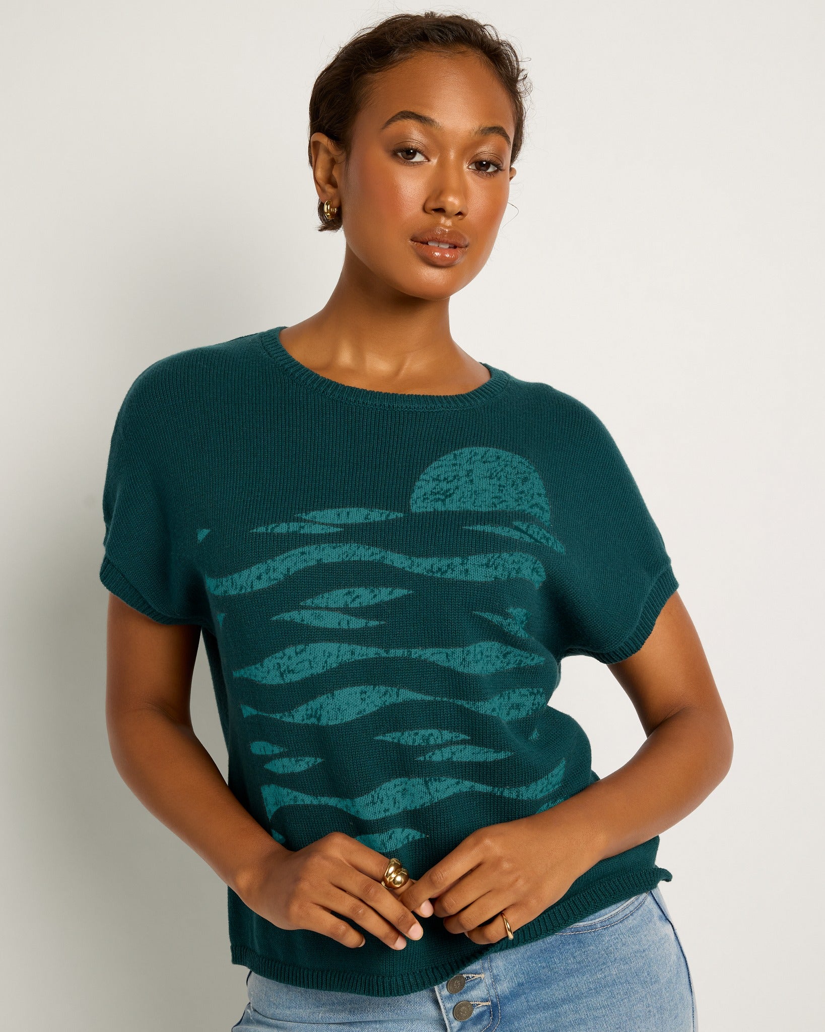 Laurel $|& SEAS Nora Dolman Graphic Sweater Tee - SOF Front