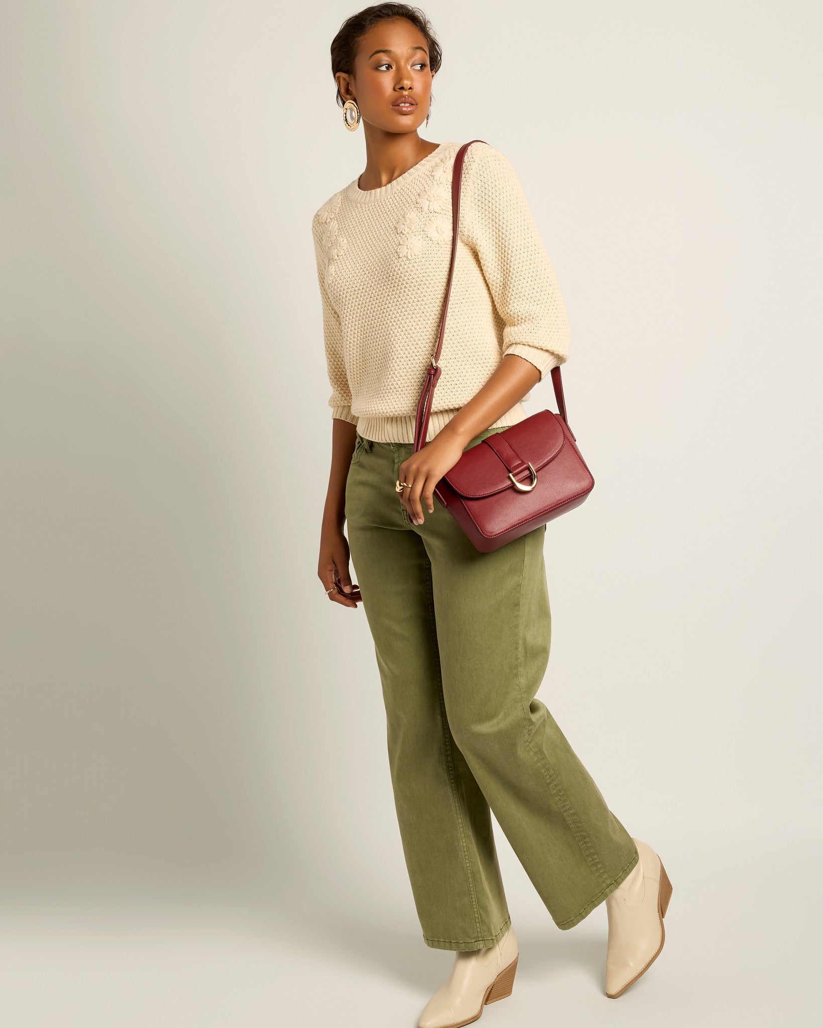 Cream $|& SEAS Penelope 3/4 Sleeve Sweater - UGC On Fig