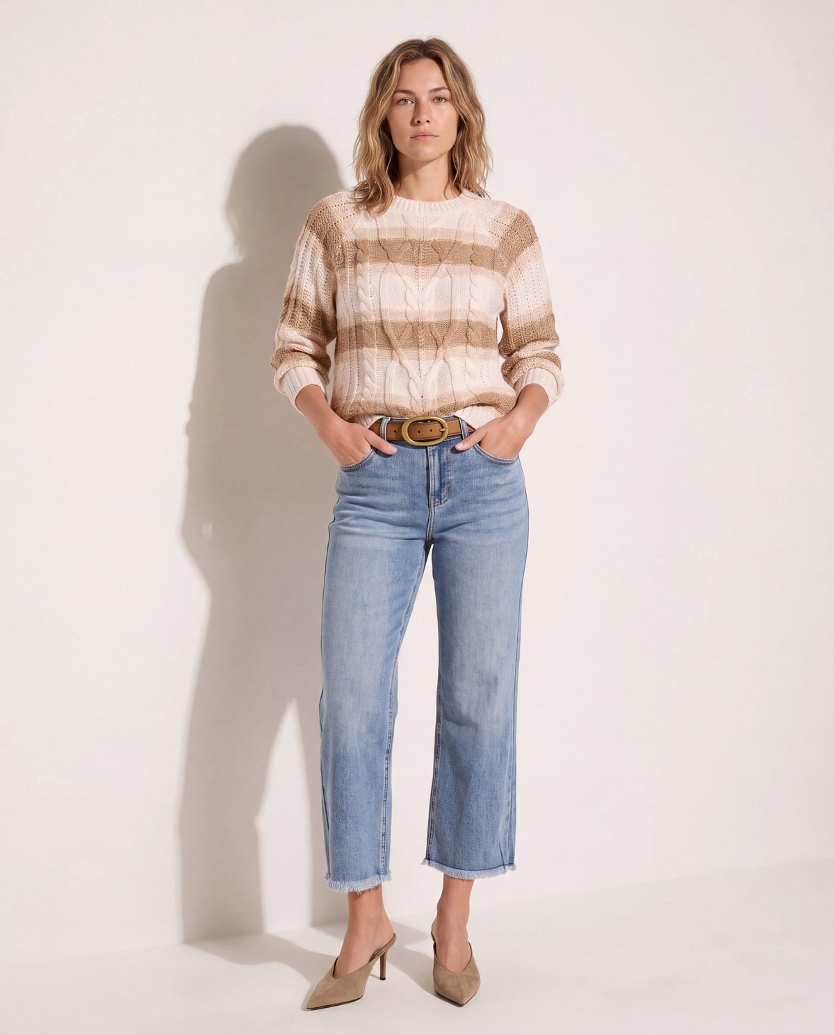 Saltwater $|& Herizon Roam Distressed Cropped Wide Leg Jean - SOF Detail