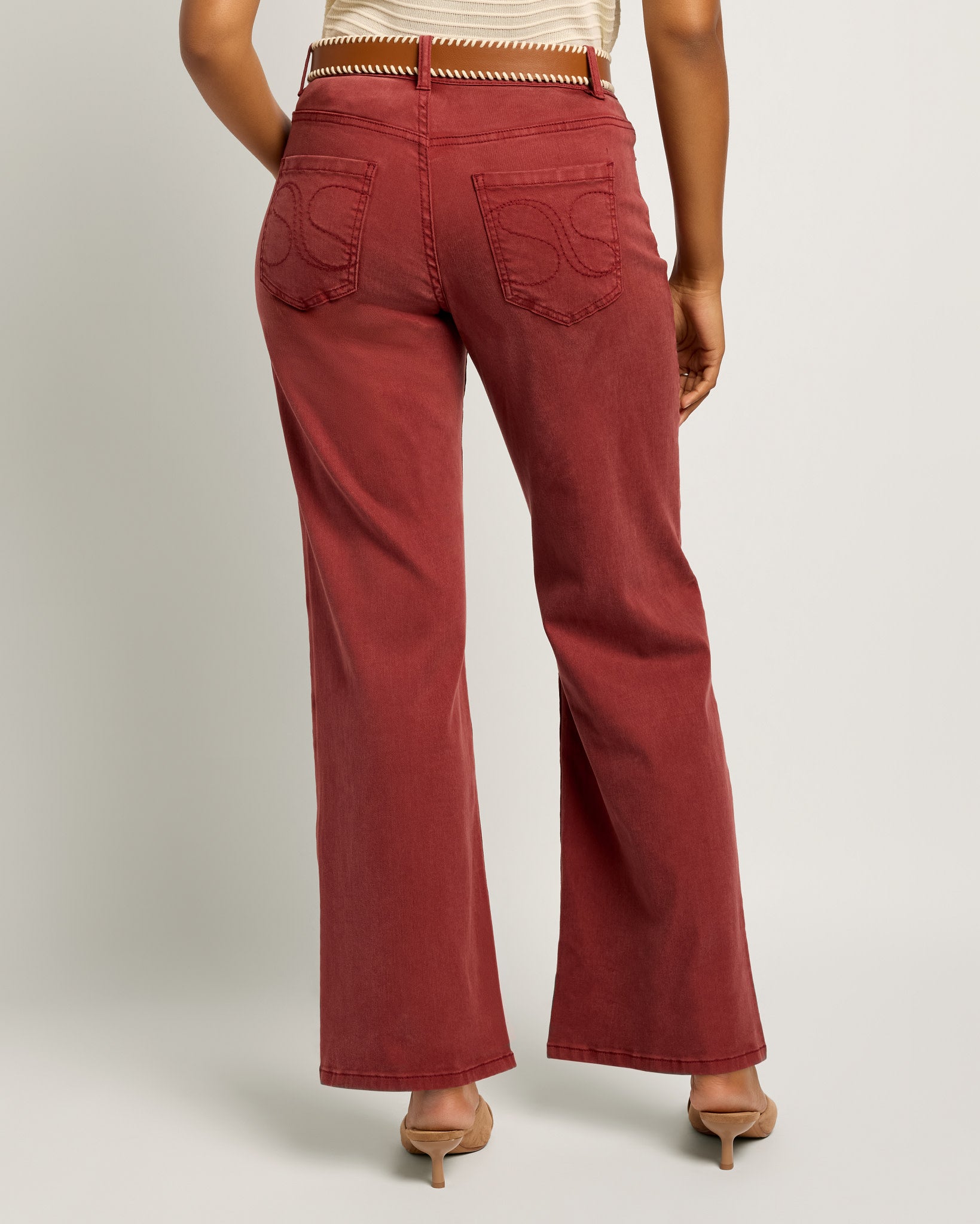 Bordeaux $|& SEAS Layla Wide Leg Pant - SOF Back