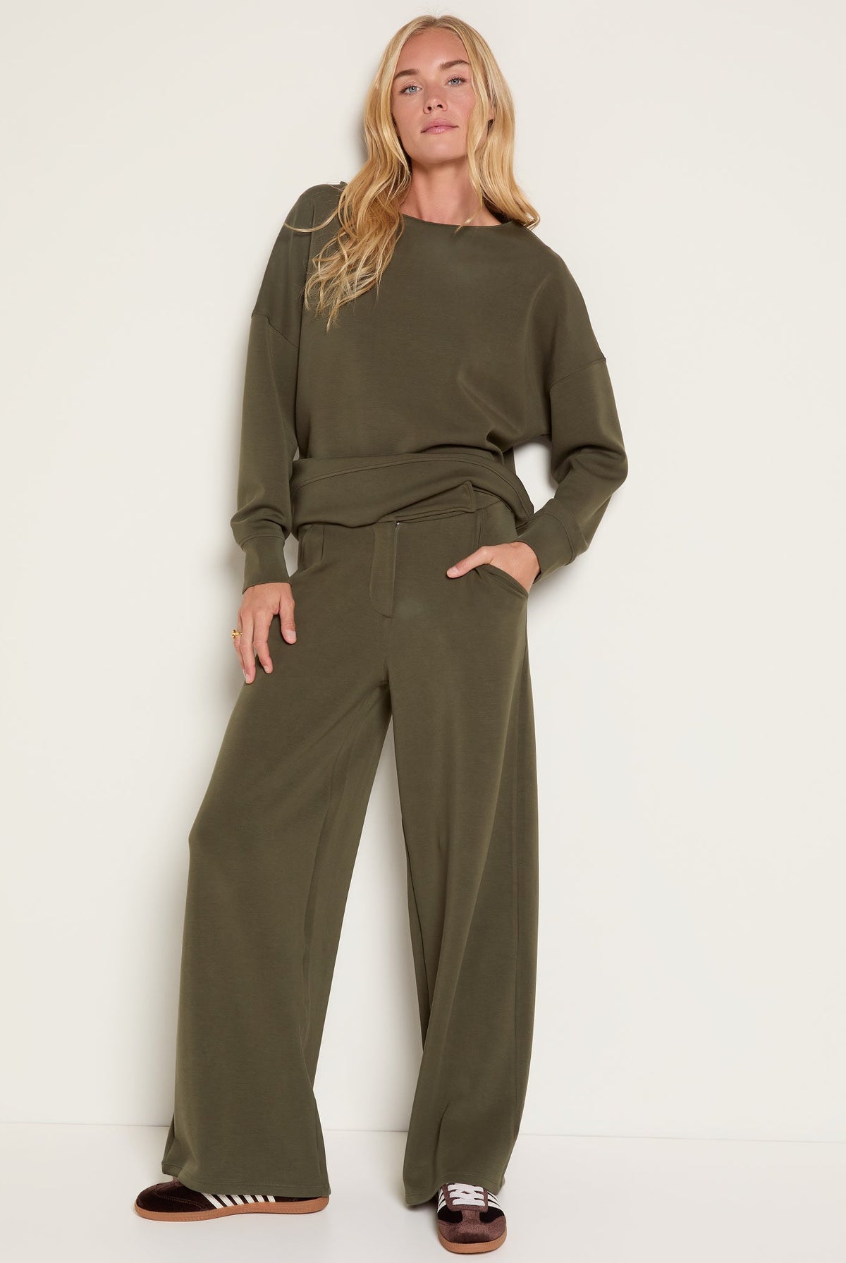 Evergreen $|& SEAS Jenni High Rise Pleat Front Trouser - UGC On Fig