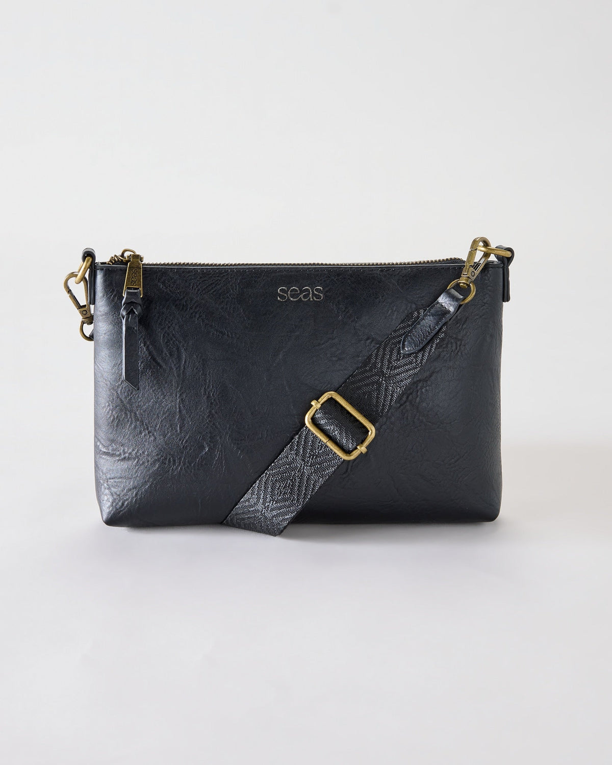 Black $|& SEAS Compass Zippered Crossbody