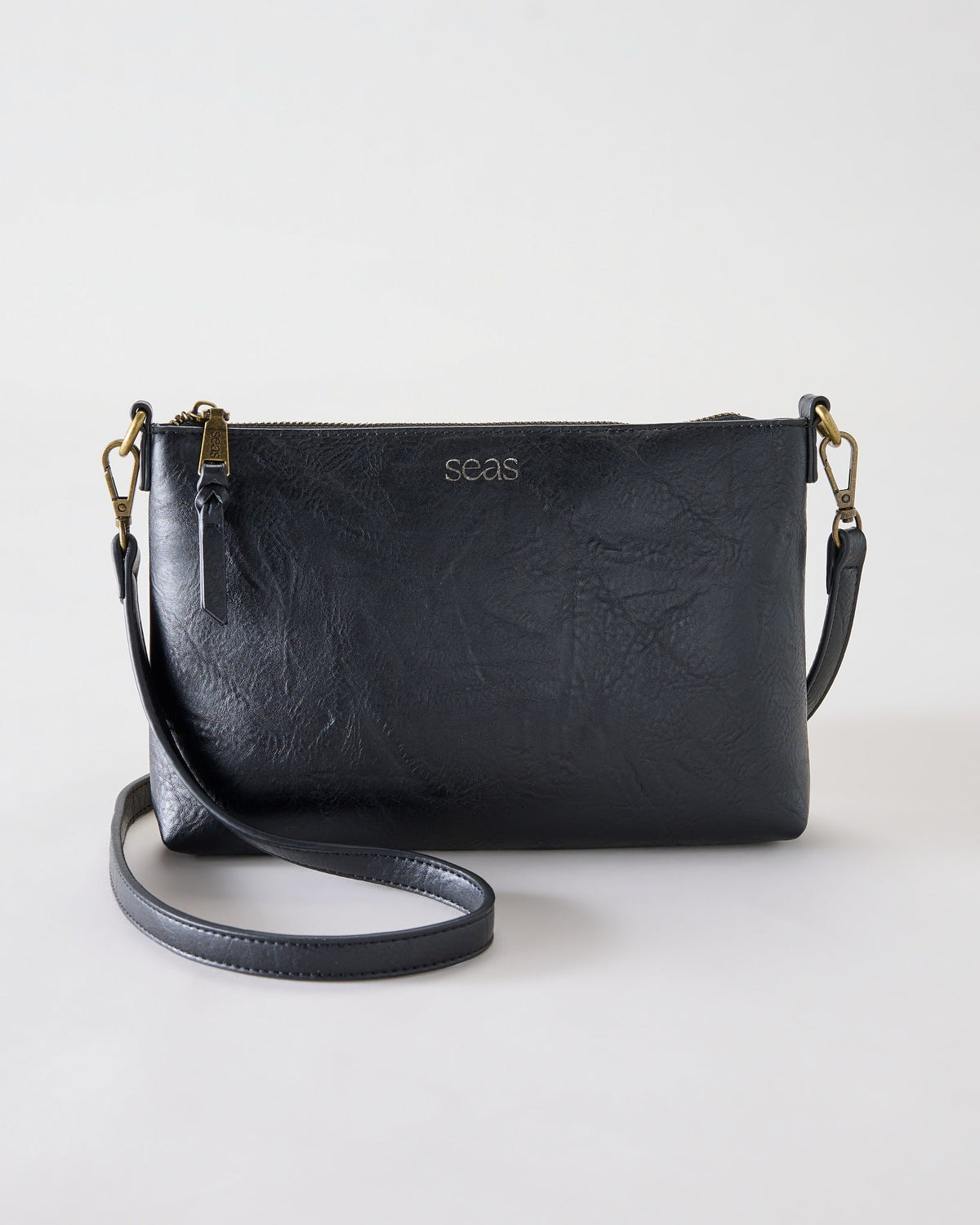Black $|& SEAS Compass Zippered Crossbody - Hanger Detail