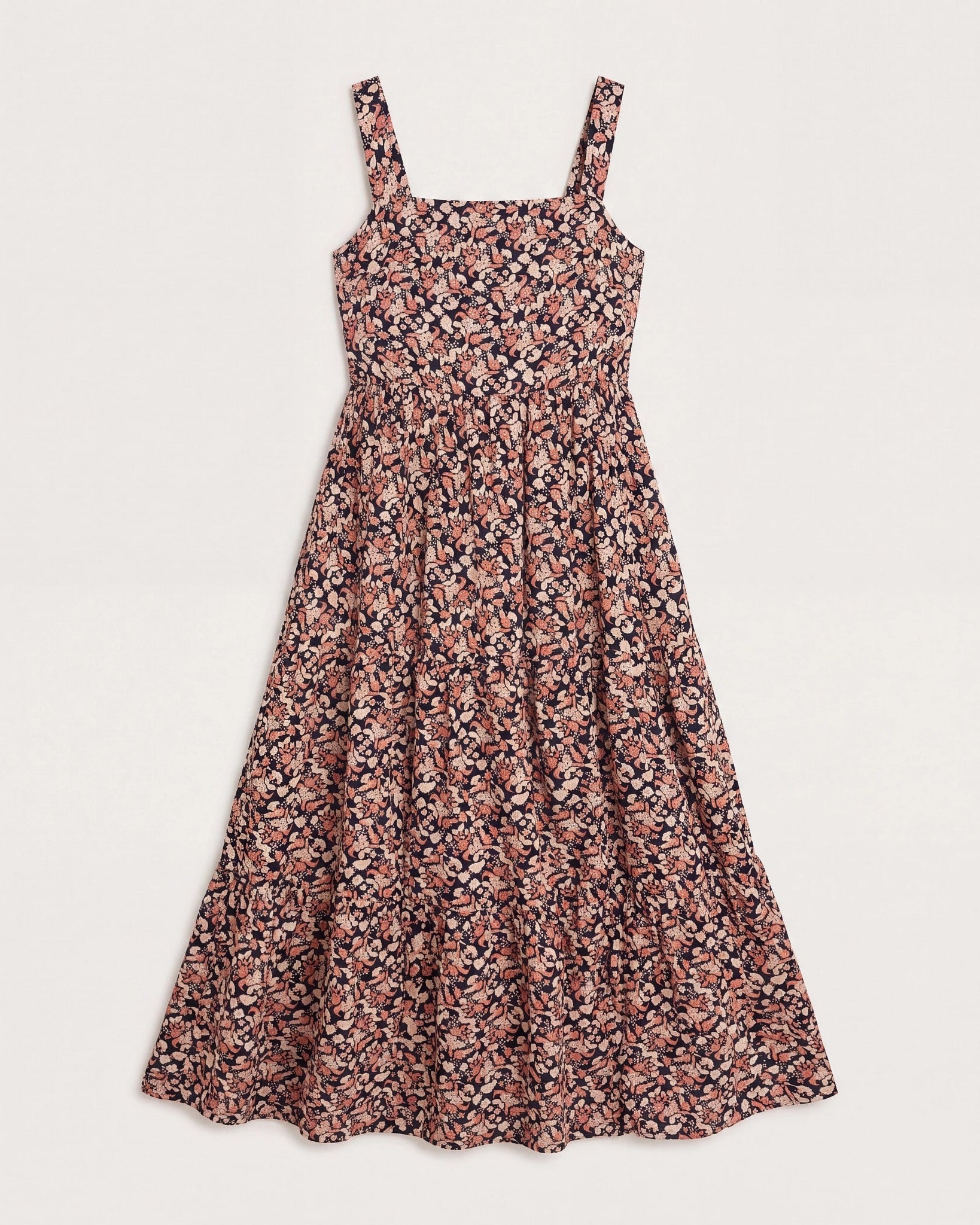 Black Floral $|& SEAS Isabella Tiered Dress - Hanger Detail