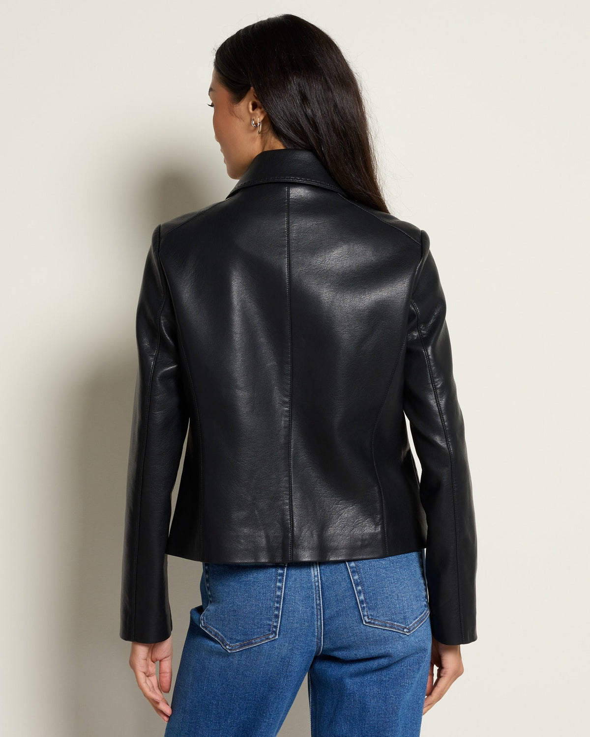 Black $|& Kenneth Cole Faux Leather Jacket - SOF Back