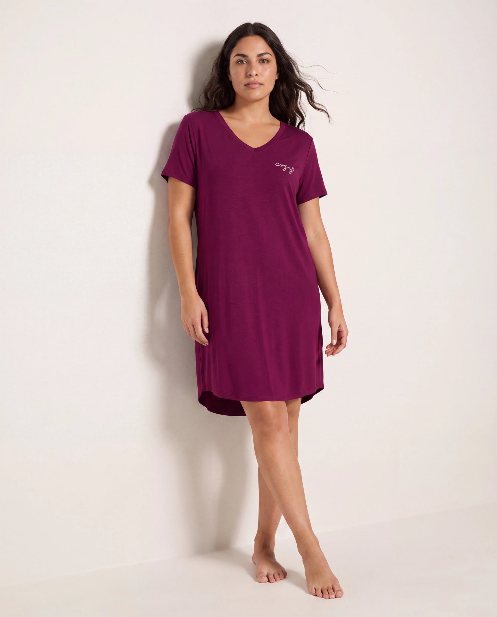 Plum $|& SEAS Cozy Graphic Night Shirt - UGC On Fig