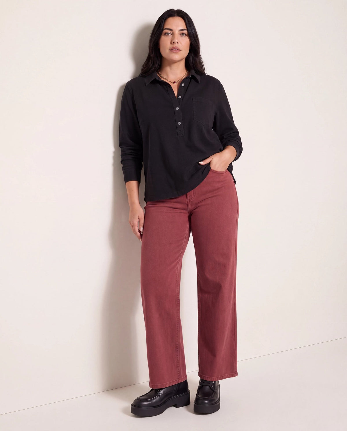Black $|& SEAS Amber Button Down - UGC On Fig