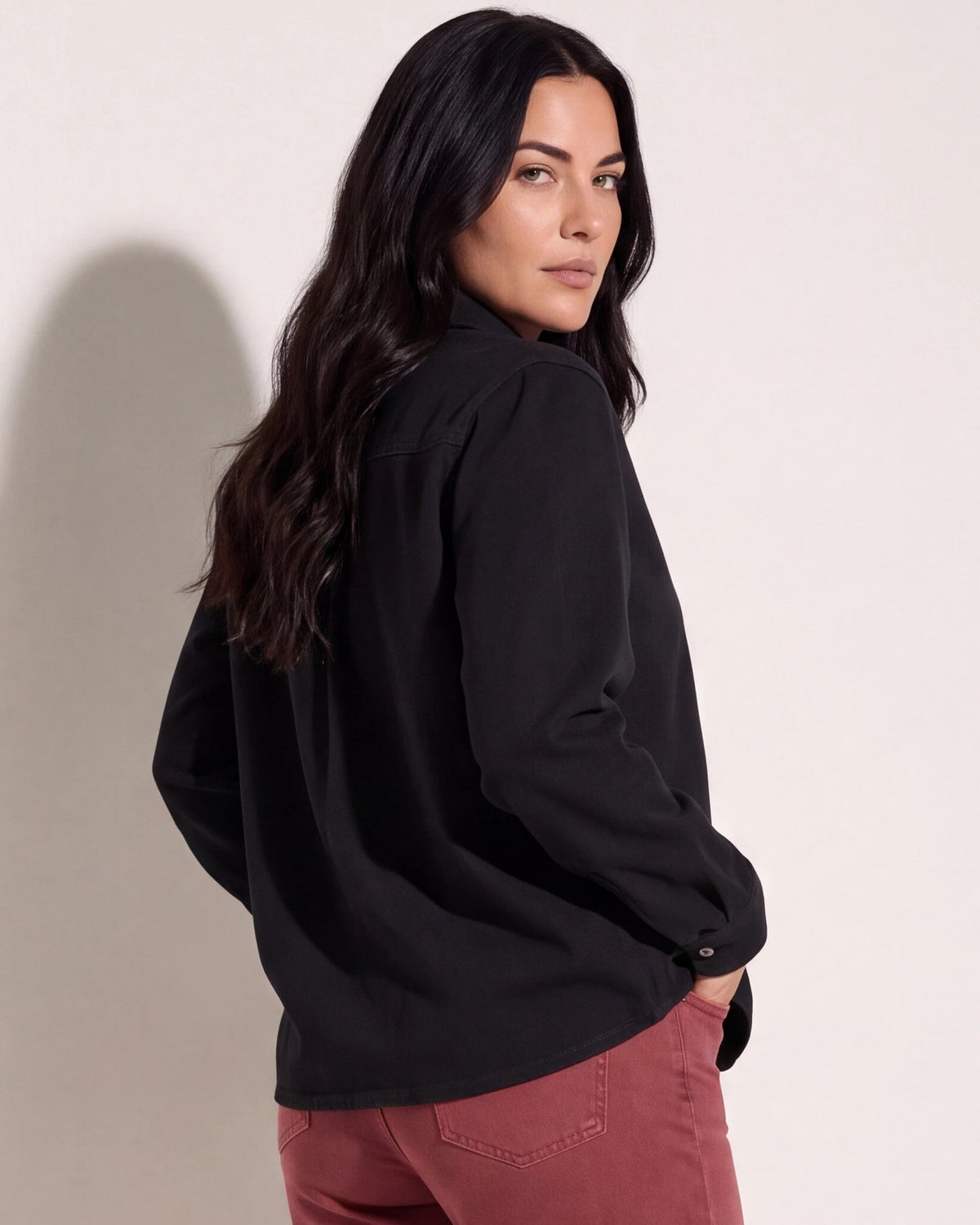 Black $|& SEAS Amber Button Down - SOF Back