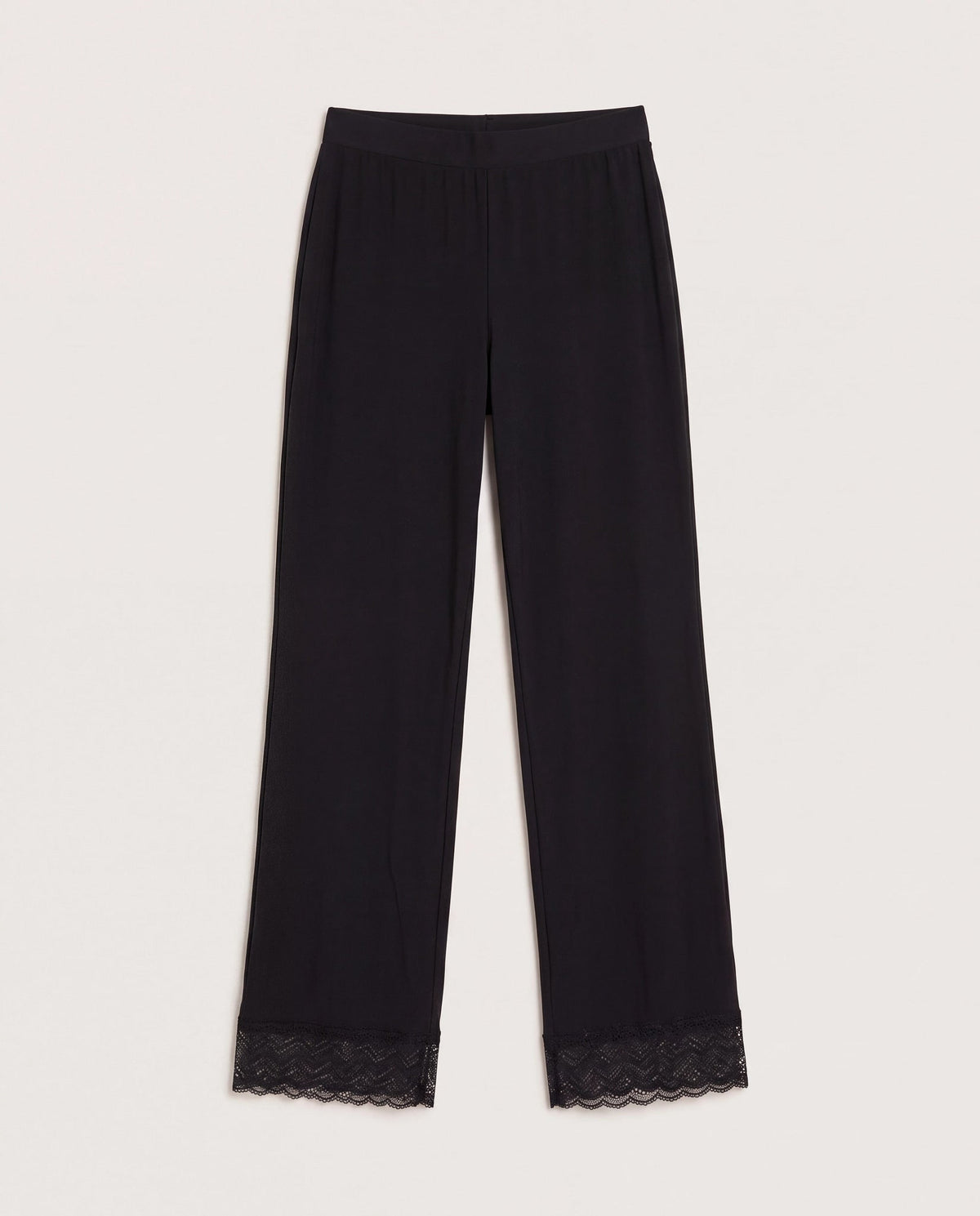 Black $|& SEAS Cara Lace Trim Pant - Hanger Detail