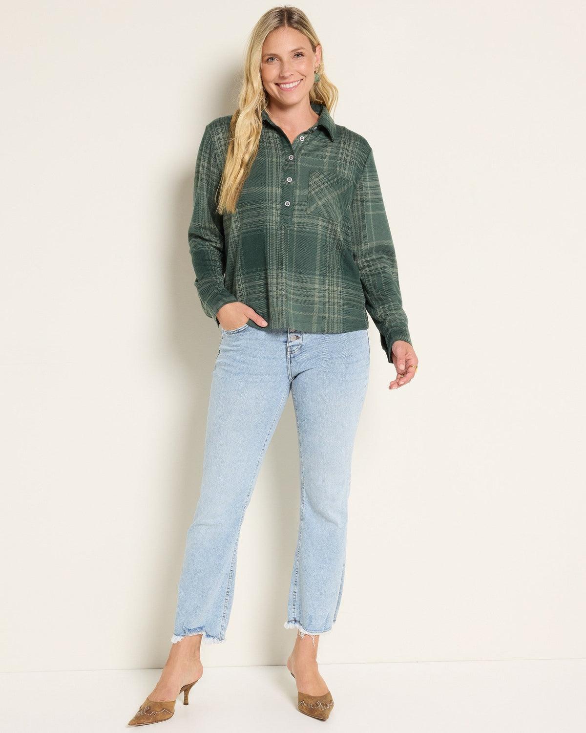 Pine Plaid $|& SEAS Amber Button Down Plaid - UGC On Fig