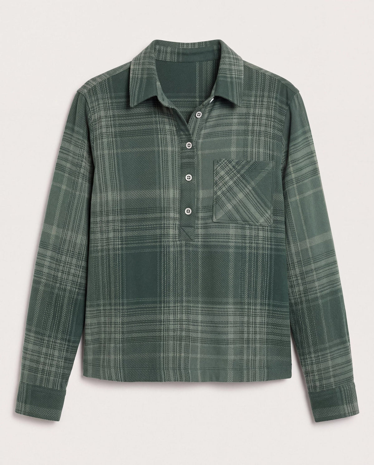Pine Plaid $|& SEAS Amber Button Down Plaid - Hanger Detail