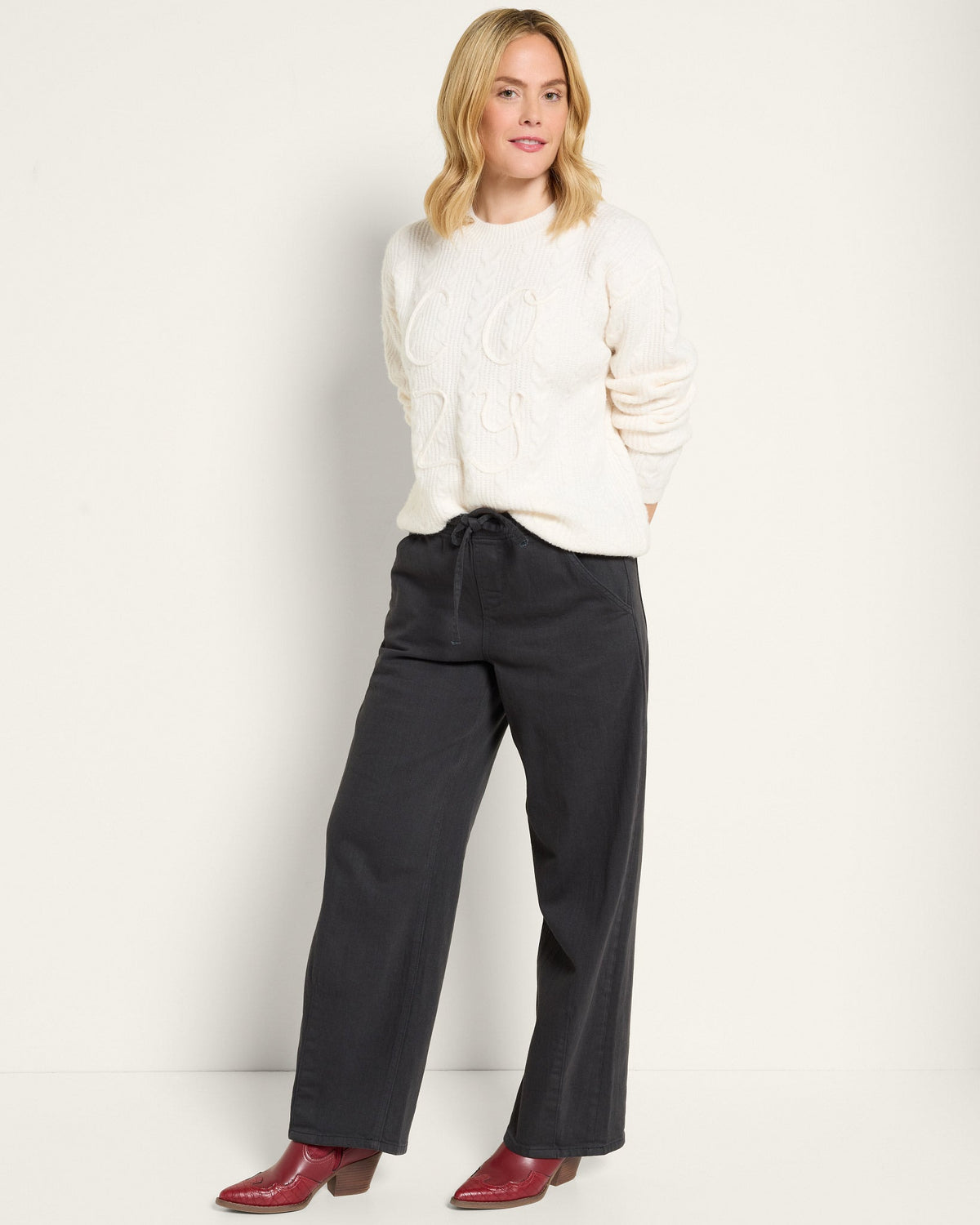 Cream $|& SEAS Love Note Cable Knit Sweater - UGC On Fig