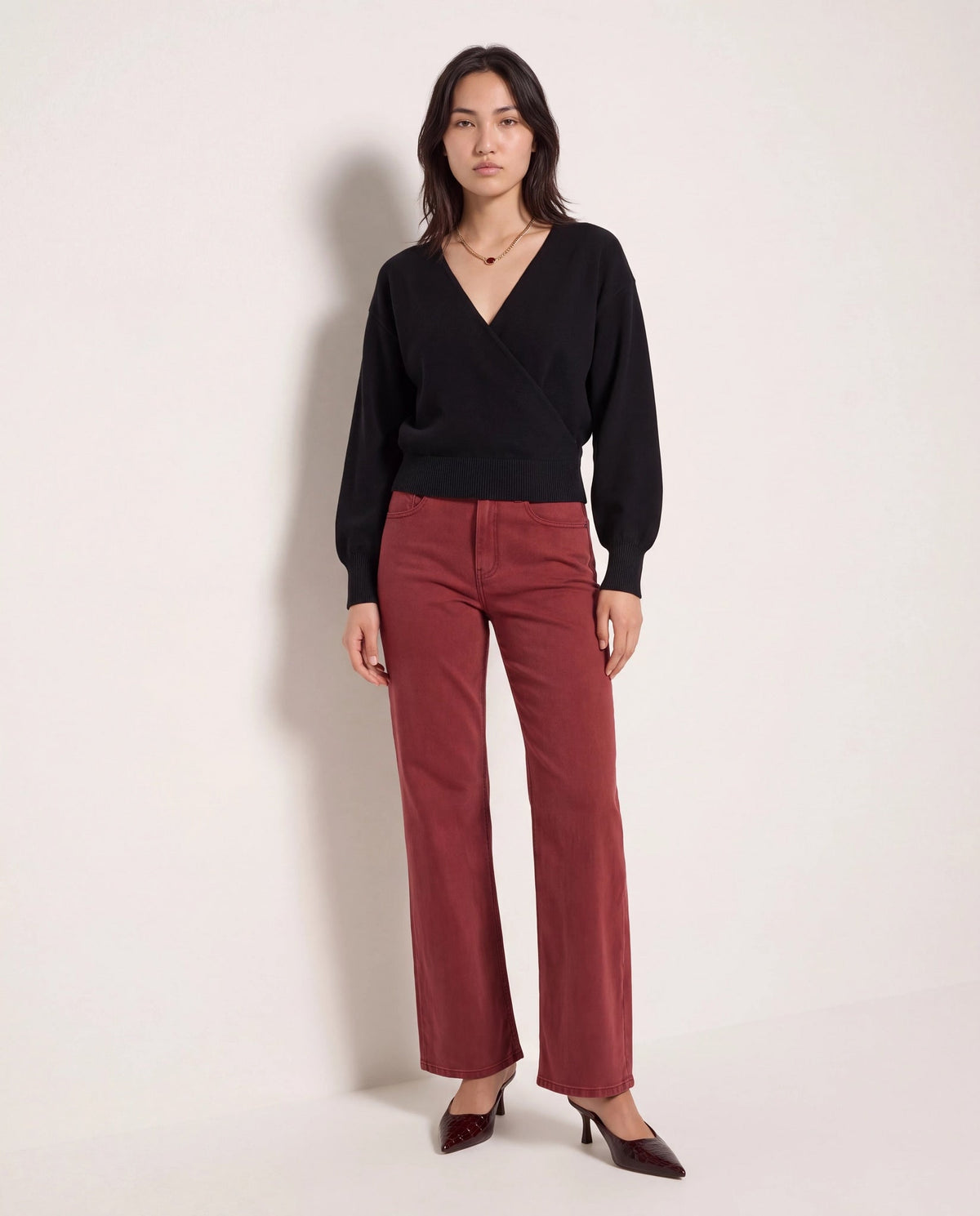 Black $|& SEAS Eloise Wrapped Sweater - UGC On Fig