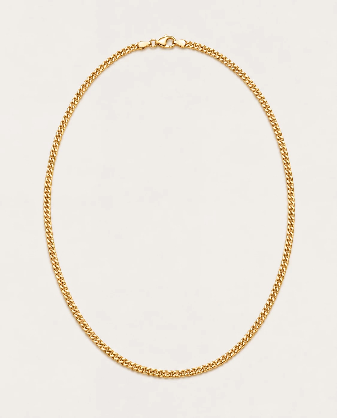 Gold $|& iishii Designs Polished 4mm Cuban Link Chain - Hanger Detail