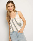 Natural/Nymph/Indin $|& SEAS Surfside Stripe Scoop Tank - SOF Front