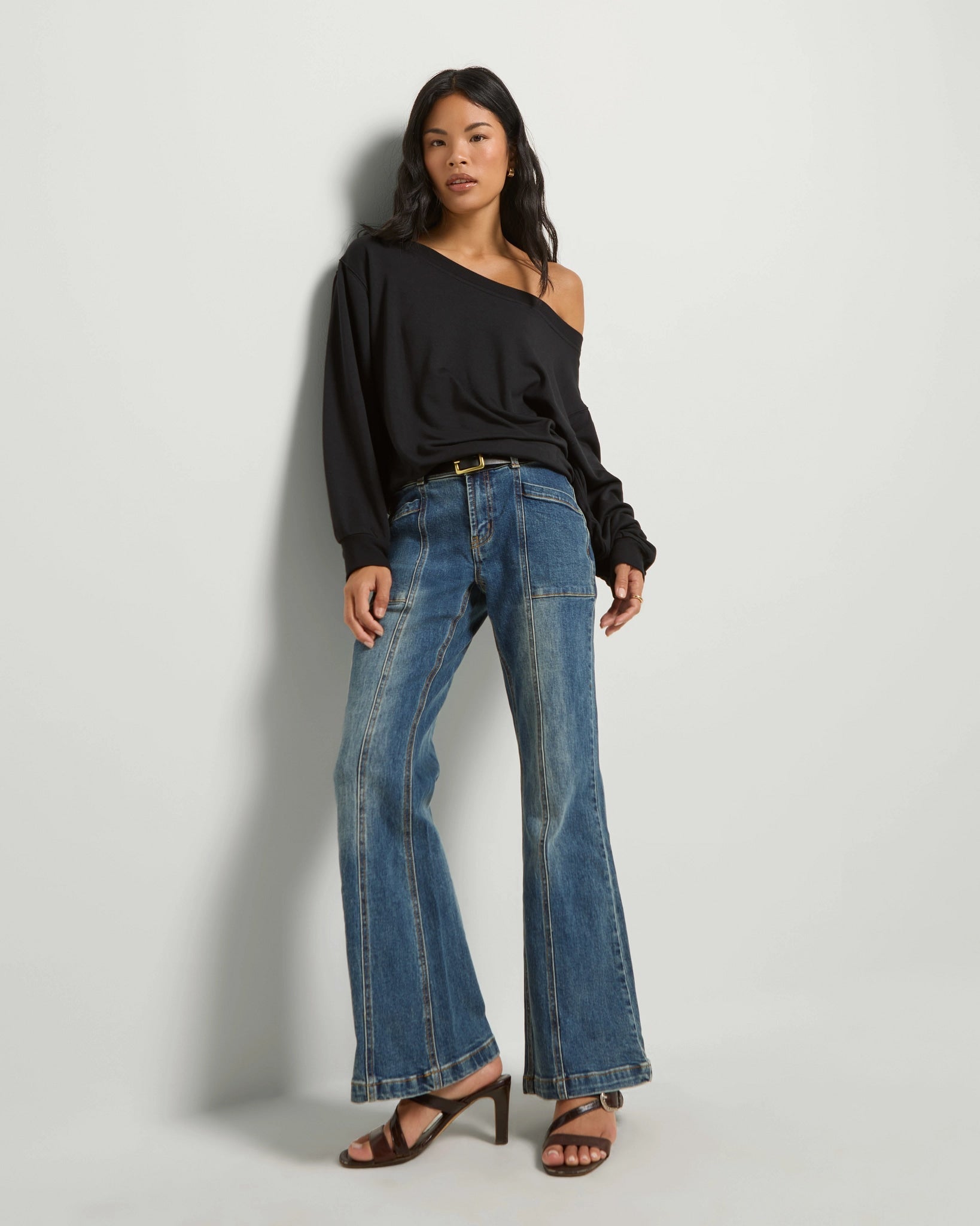 Black $|& SEAS Brooksville One Shoulder Sweatshirt - UGC On Fig